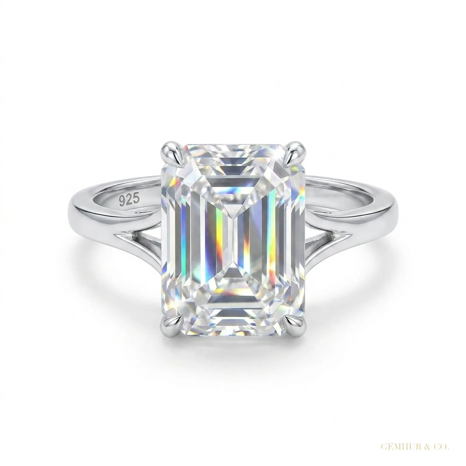 3.25 ct DEW Round Off White Moissanite Solitaire Ring in – Elegant Gift 18K Gold Plated