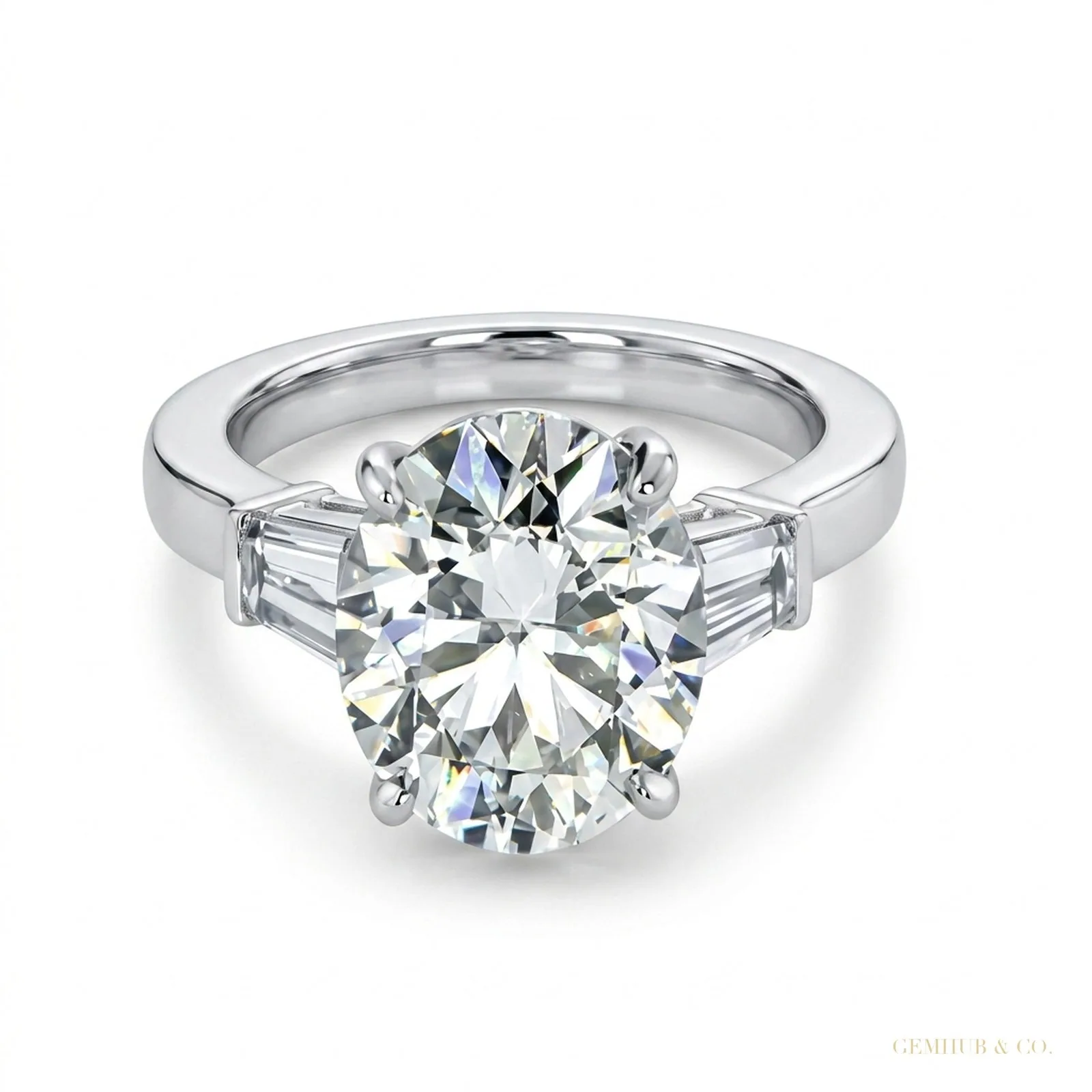3.50 ct DEW Round Moissanite Solitaire Ring Bridal Wedding Gift for Women – 18K Gold Vermeil