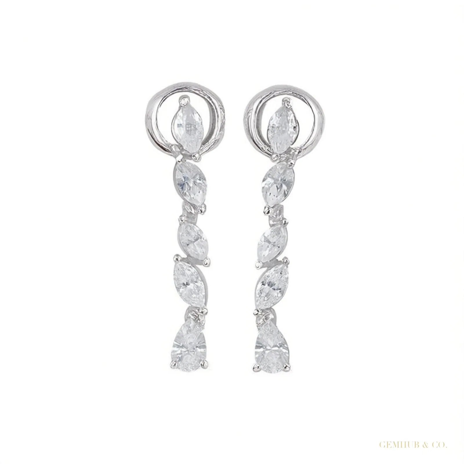 Certified Natural Diamond Tiny Drop Dangle Earrings For Women 14k Gold Pear Cut