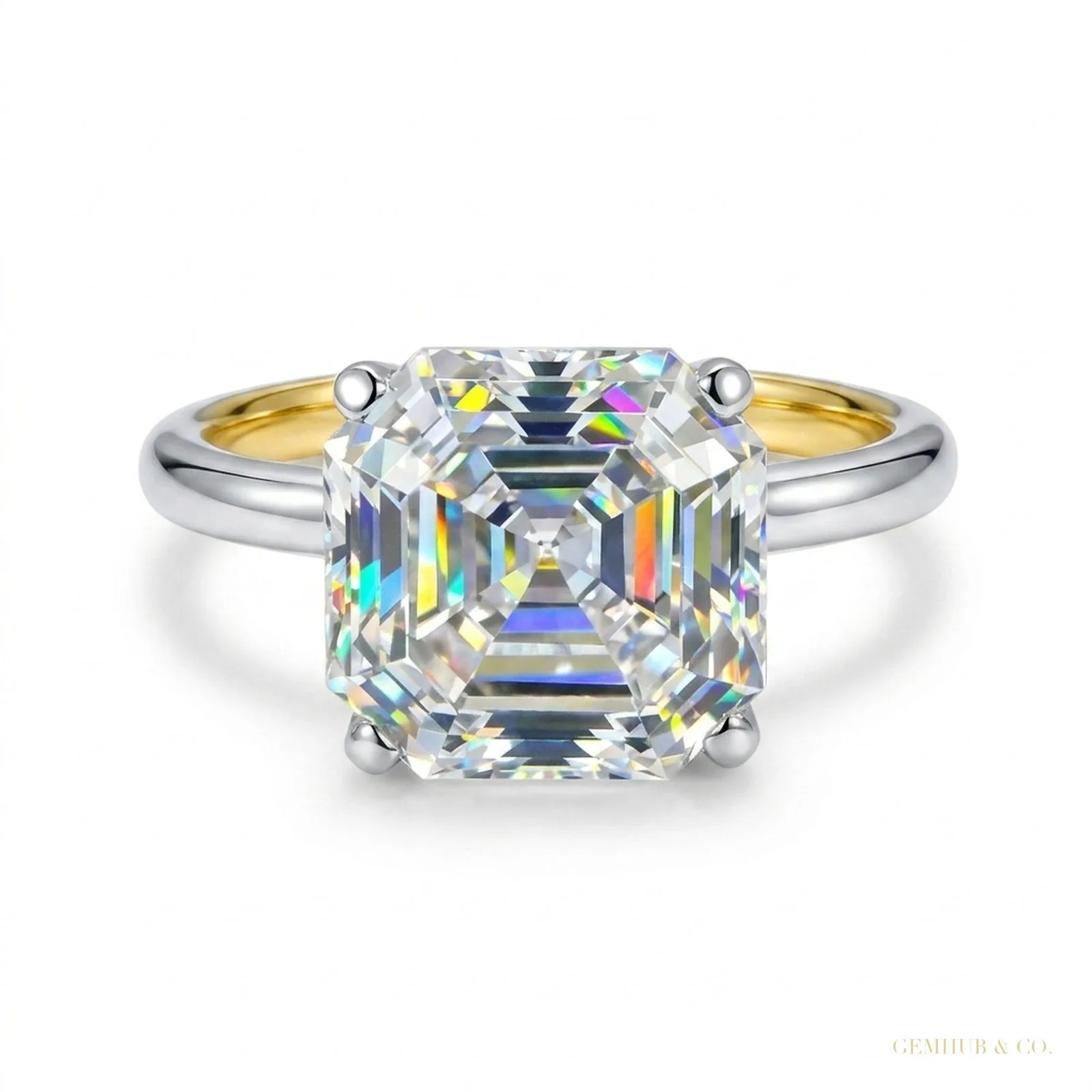 3.60 ct DEW Solitaire Moissanite Ring Elegant Gift for Wife or Anniversary – 18K Gold Vermeil