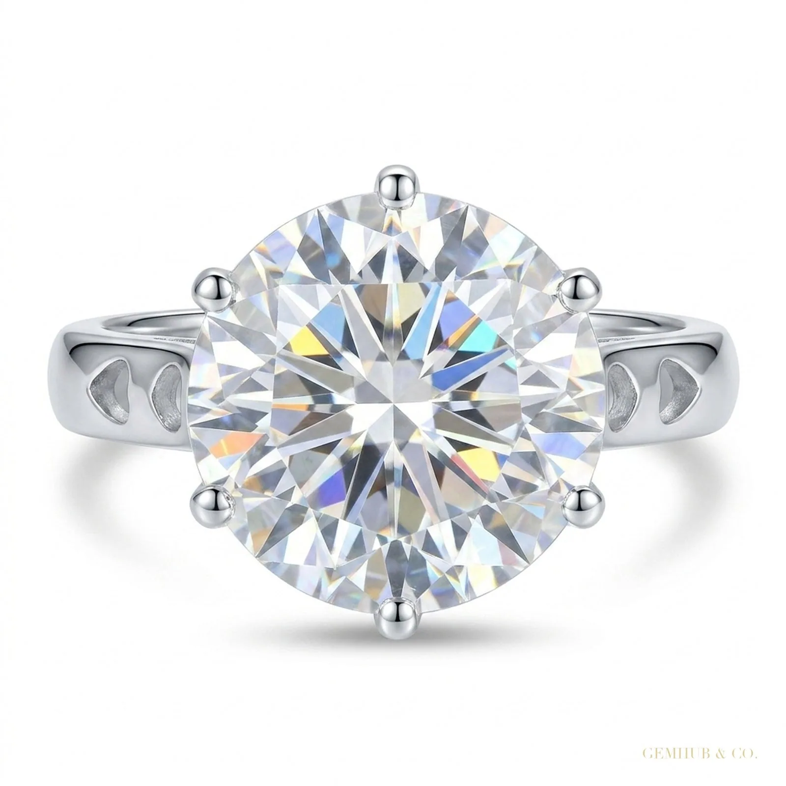 3.65 ct DEW Certified White Moissanite Ring in – Christmas Gift Jewelry 18K Gold Plated