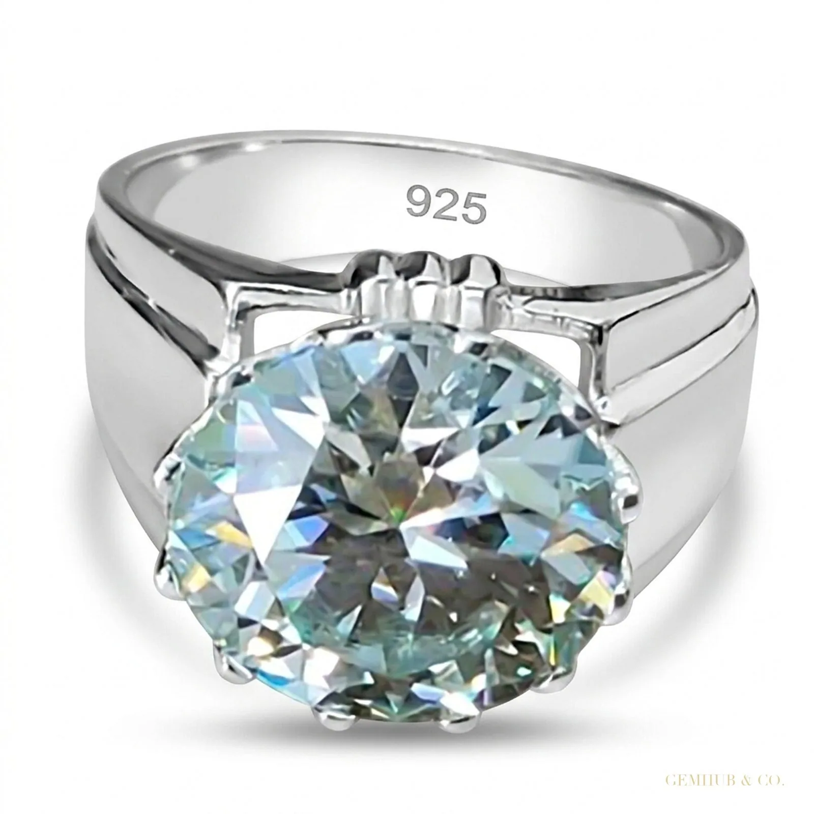 3.65ct Certified VS1 White Moissanite Solitaire Ring For Women – 18K Gold Vermeil
