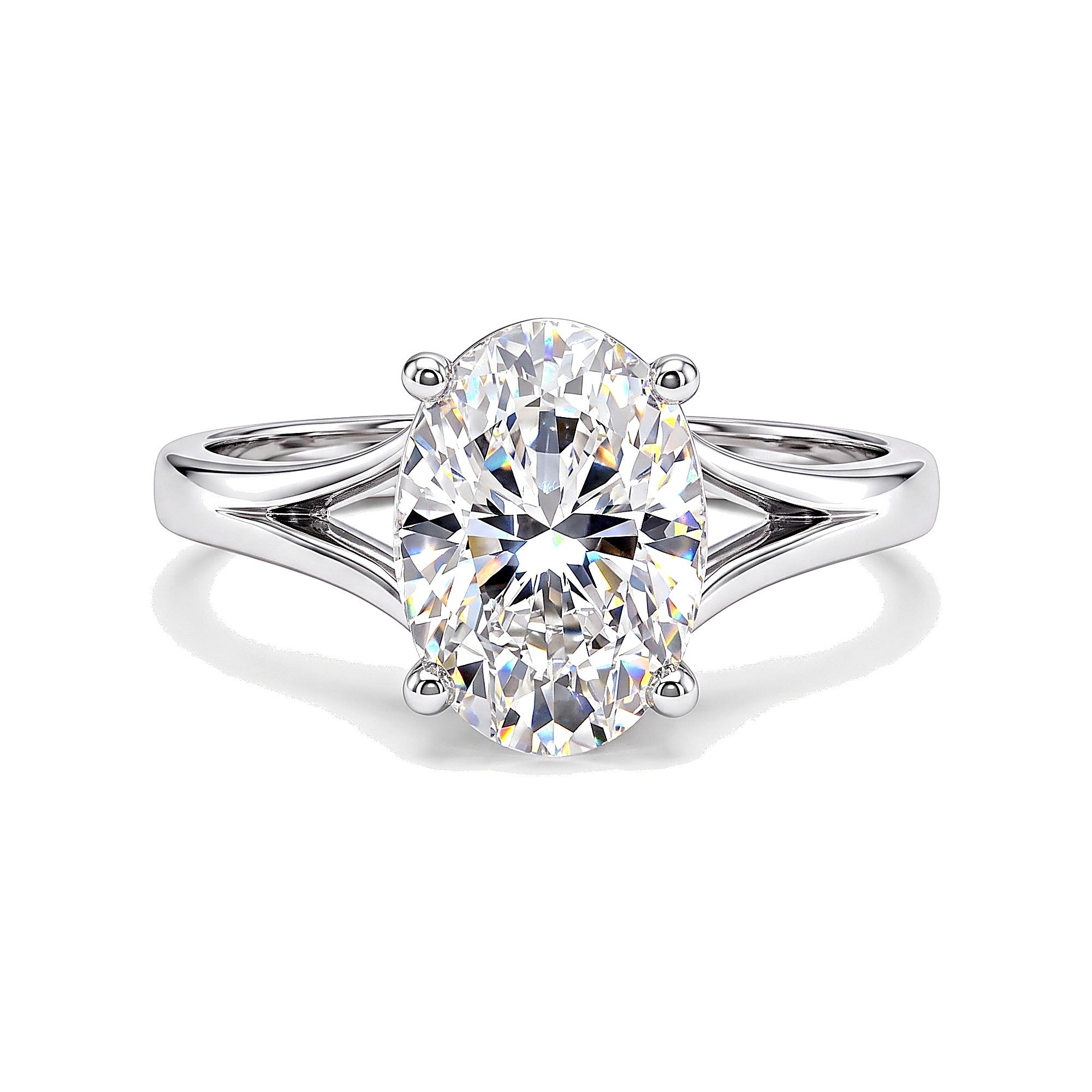 3 Ct Oval Cut Moissanite Ring — VS1 Clarity in 18K Gold Vermeil (925 Silver)