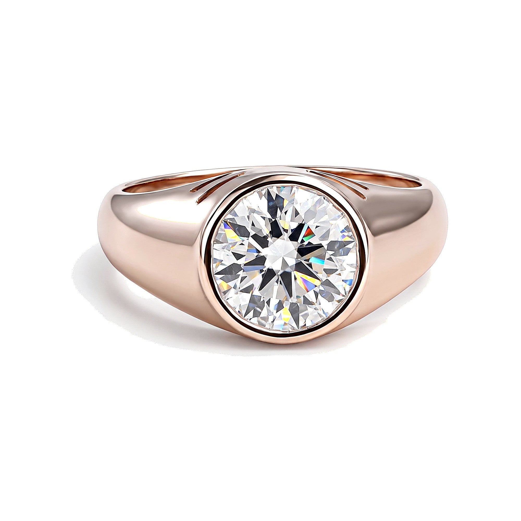 3 Ct Round Cut Moissanite Ring — VS1 Clarity in 18K Gold Vermeil (925 Silver)
