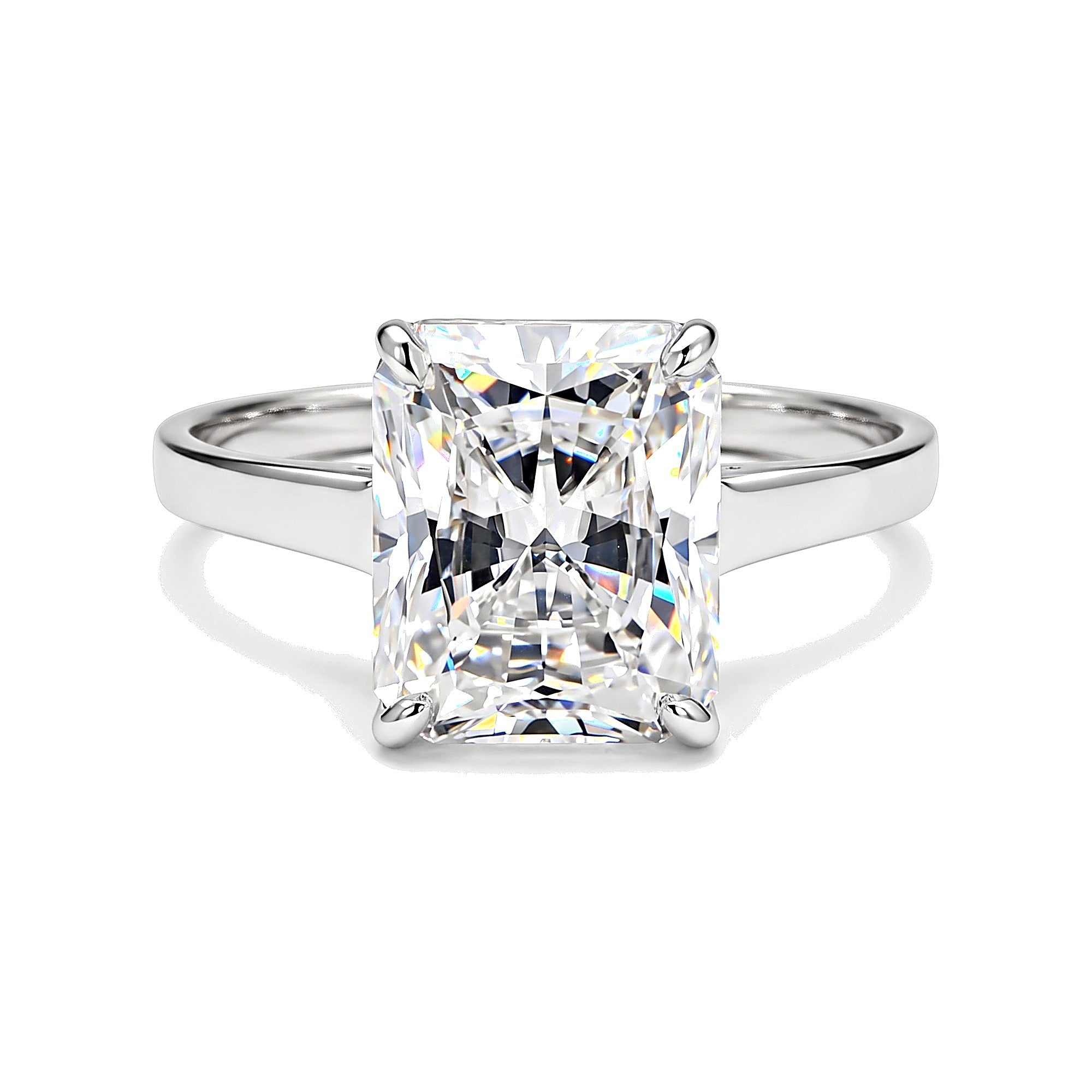 3.00 Ct Emerald Cut Moissanite Ring — VS1 Clarity in 18K Gold Vermeil (925 Silver)