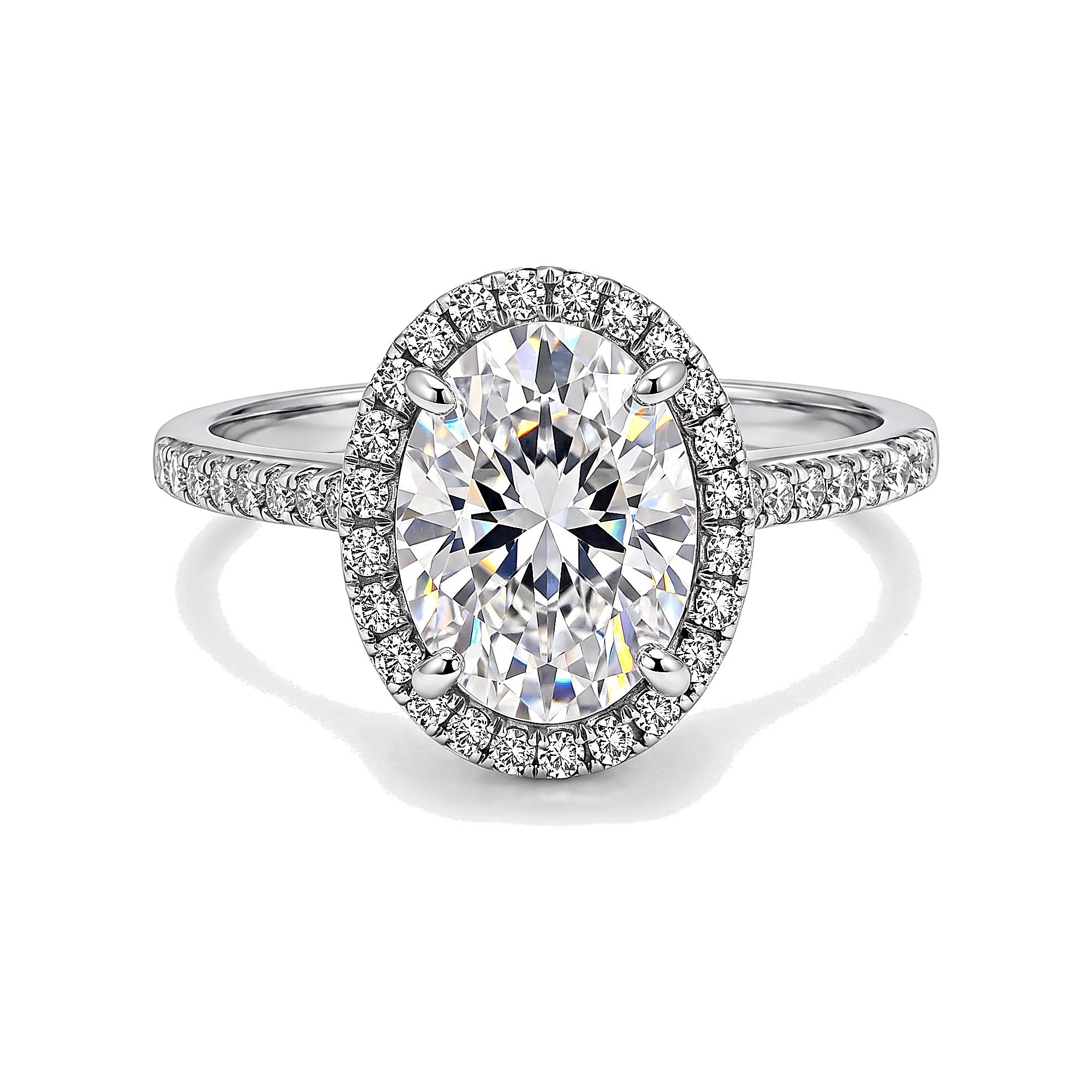 3.00 Ct Oval Cut Moissanite Ring — VS1 Clarity in 18K Gold Vermeil (925 Silver)