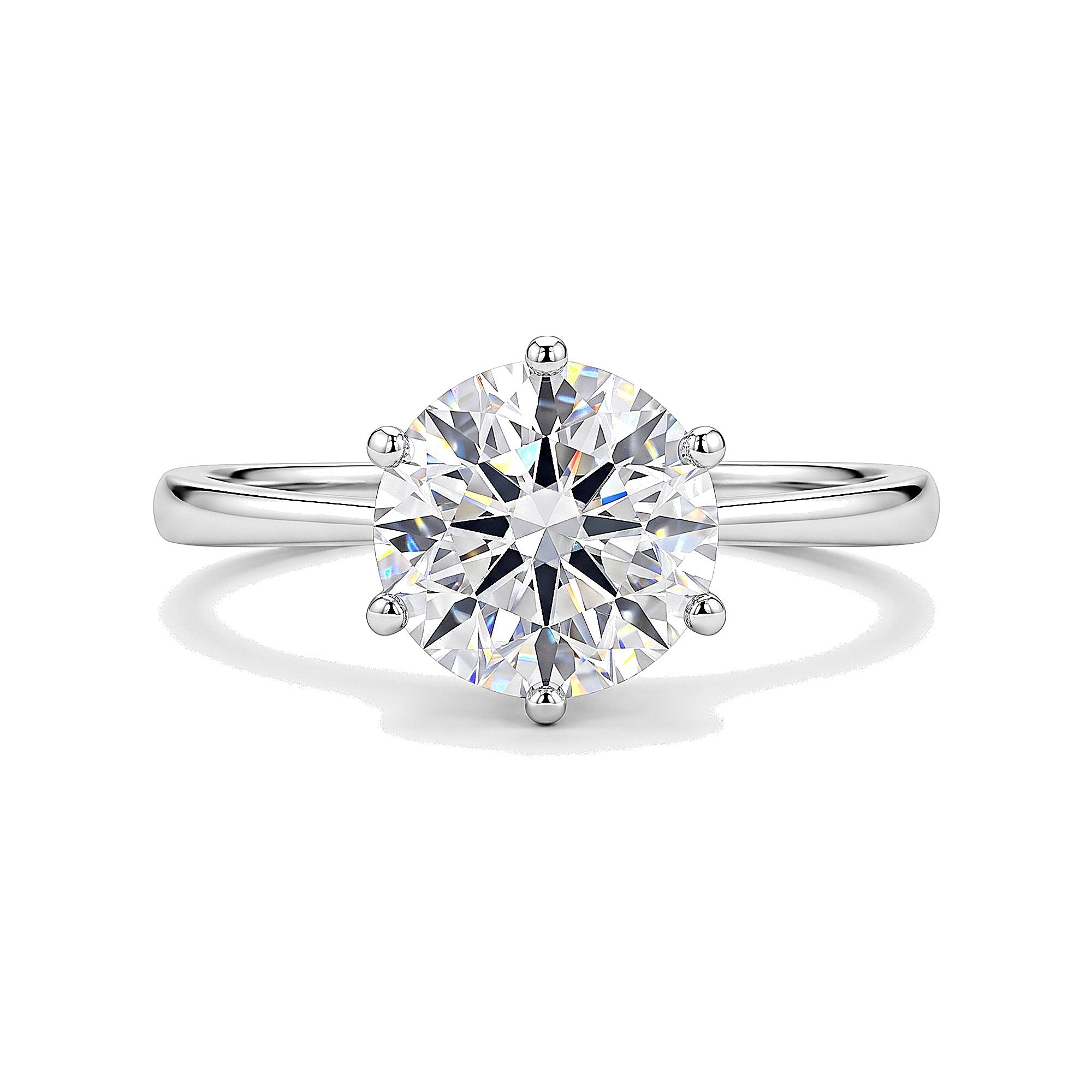 3.21 Ct Round Cut Moissanite Ring — VS1 Clarity in 18K Gold Vermeil (925 Silver)