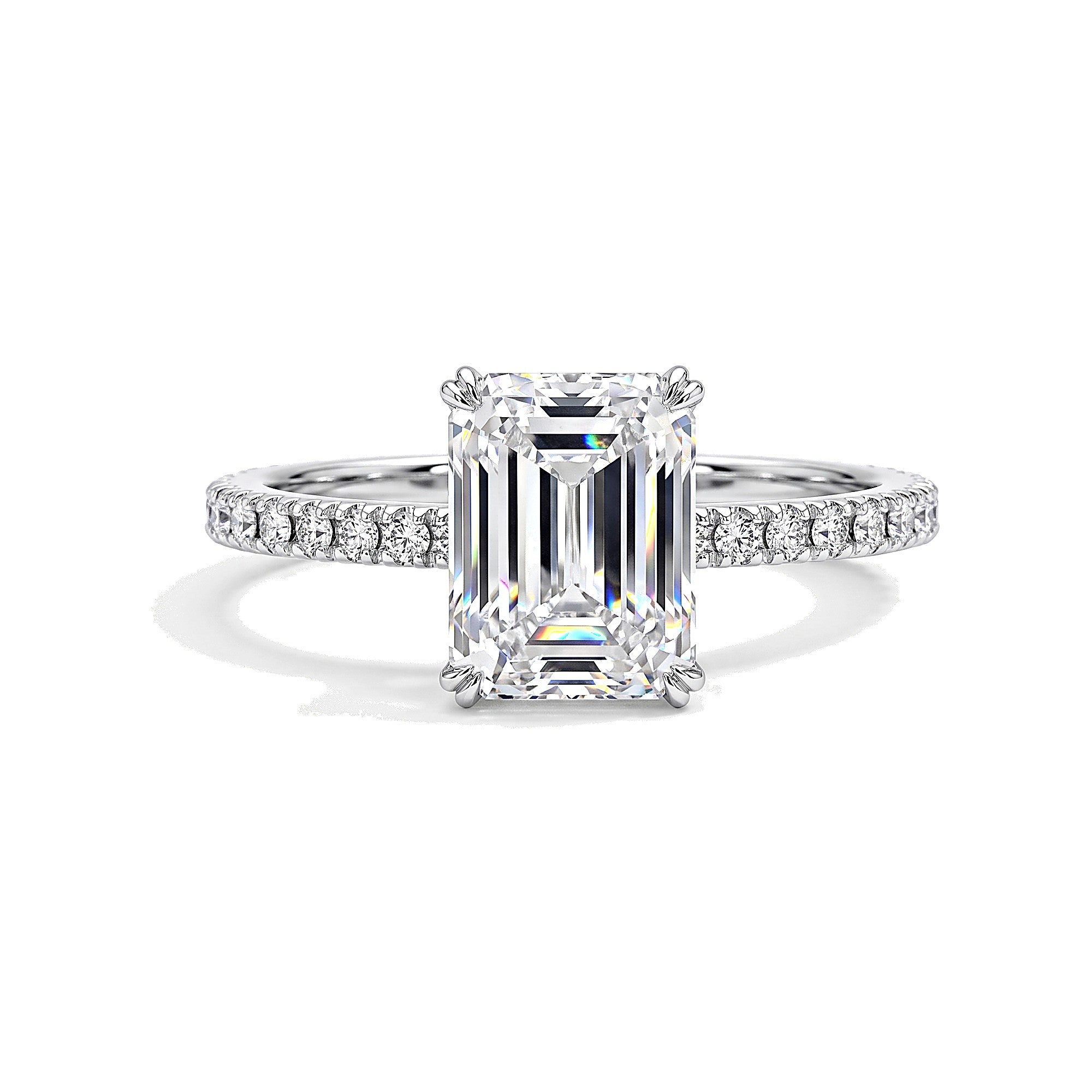 3.30 Ct Emerald Cut Moissanite Ring — VS1 Clarity in 18K Gold Vermeil (925 Silver)