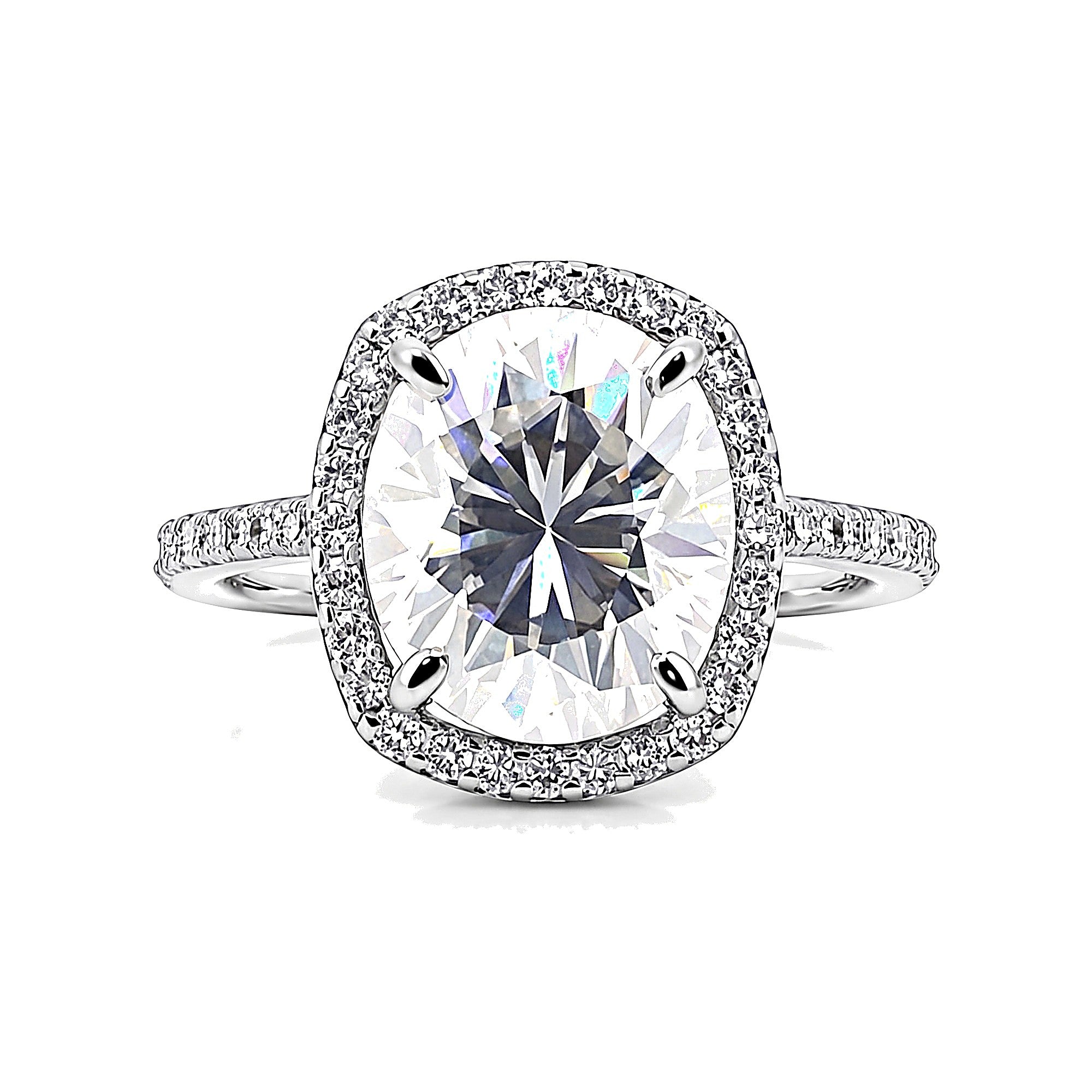 3.50 Ct Round Cut Moissanite Ring — VS1 Clarity in 18K Gold Vermeil (925 Silver)