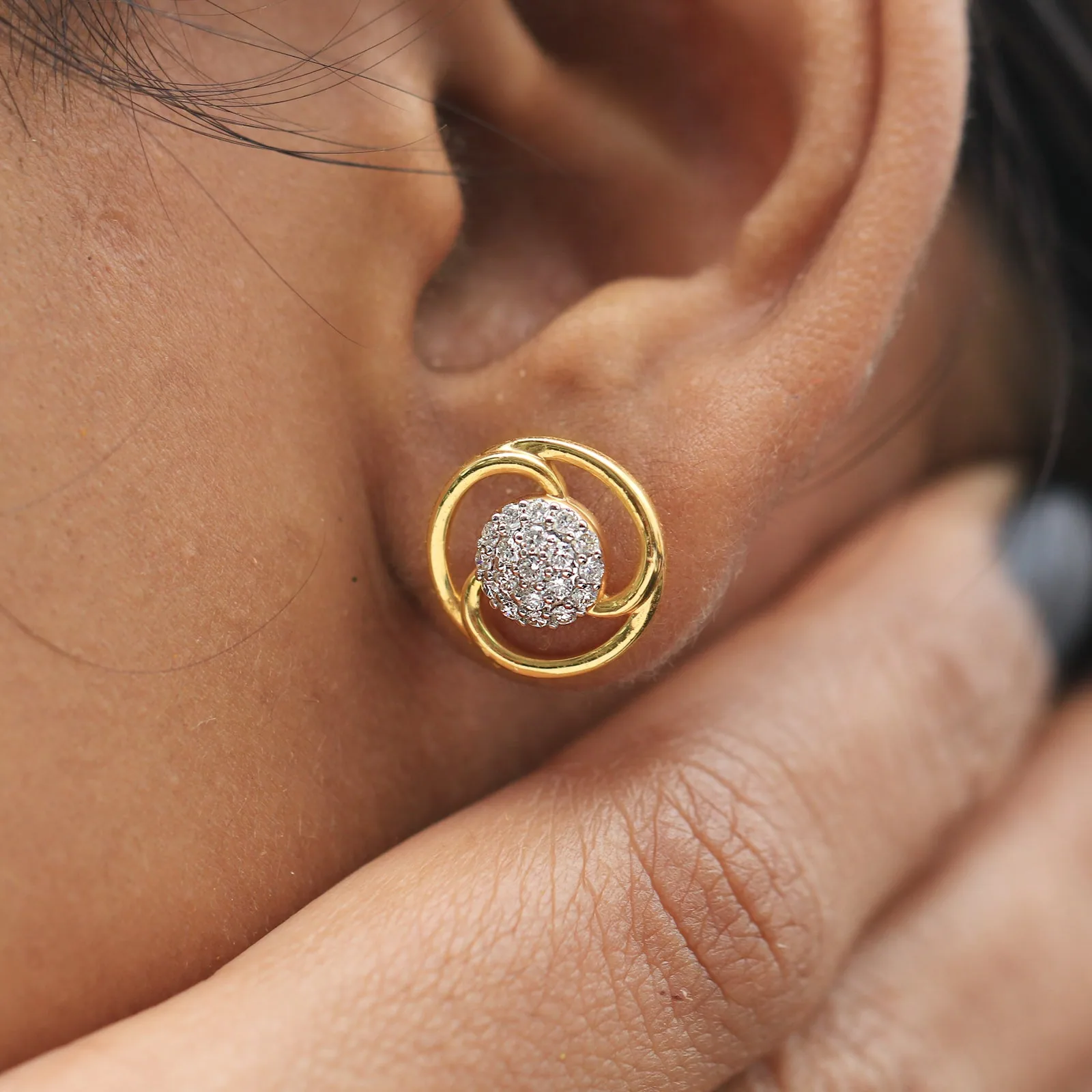 0.40 Ct IGI Certified. Natural Diamond 18KT Gold Stud Earrings gifts for wife - view 3