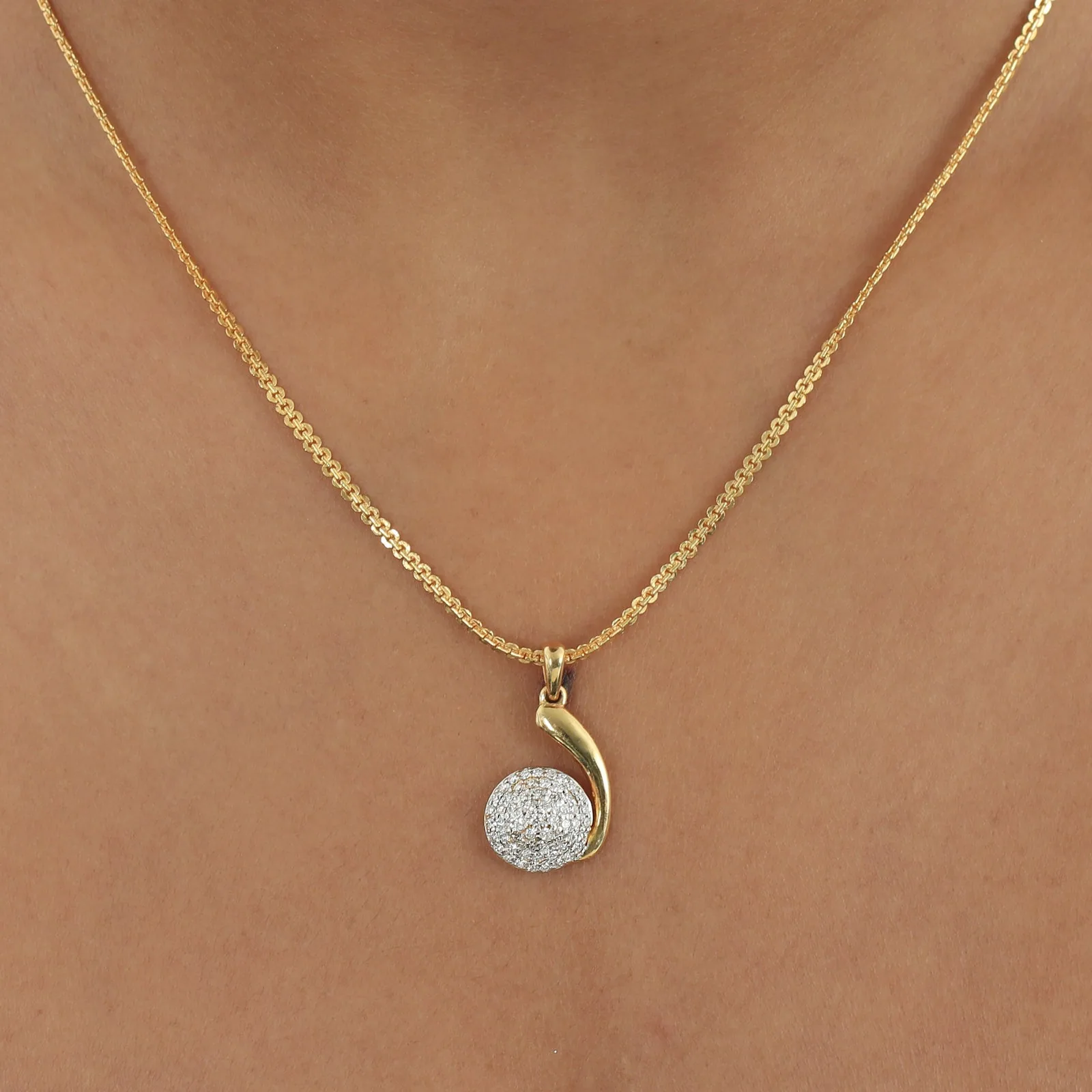 Elegant 0.44 Ct 18K Gold Vermeil Pendant IGI Certified Natural Diamond for Women - view 2