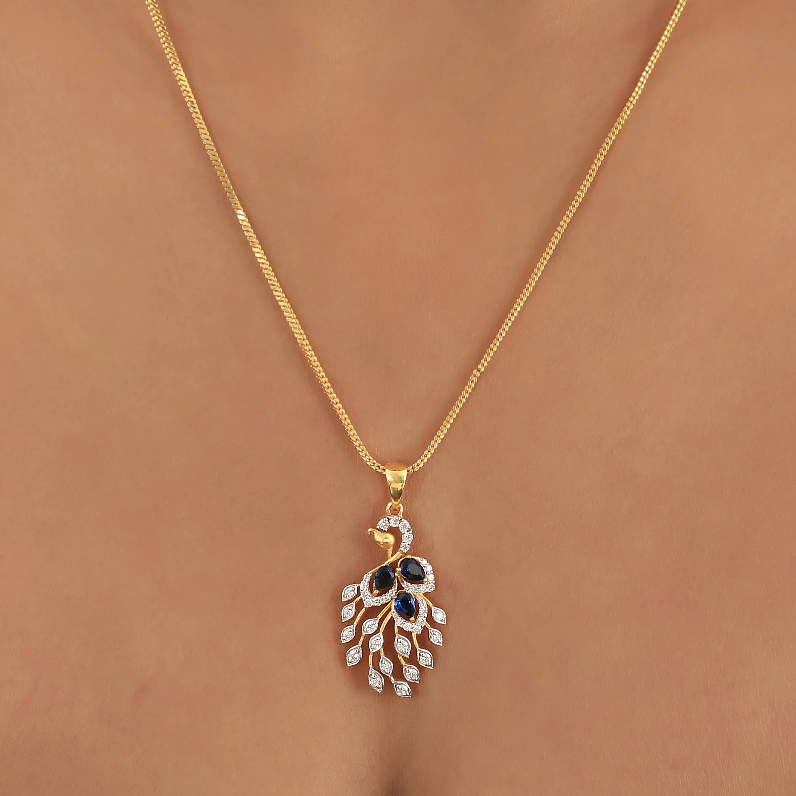Engagement Gift Pendant 18K Gold Vermeil 0.38 Ct IGI Certified Natural Diamond - view 2