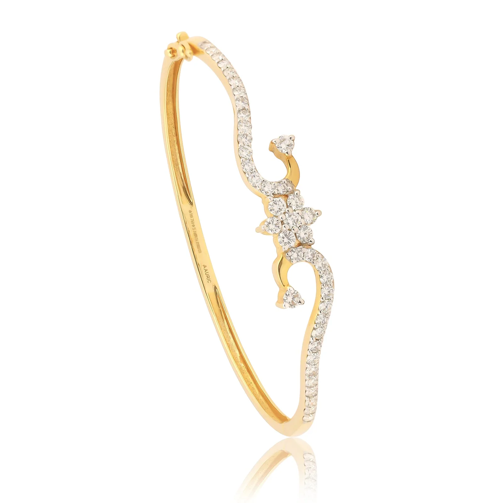 1.59ct Natural Diamond Bangle | 18K Gold | IGI Certified