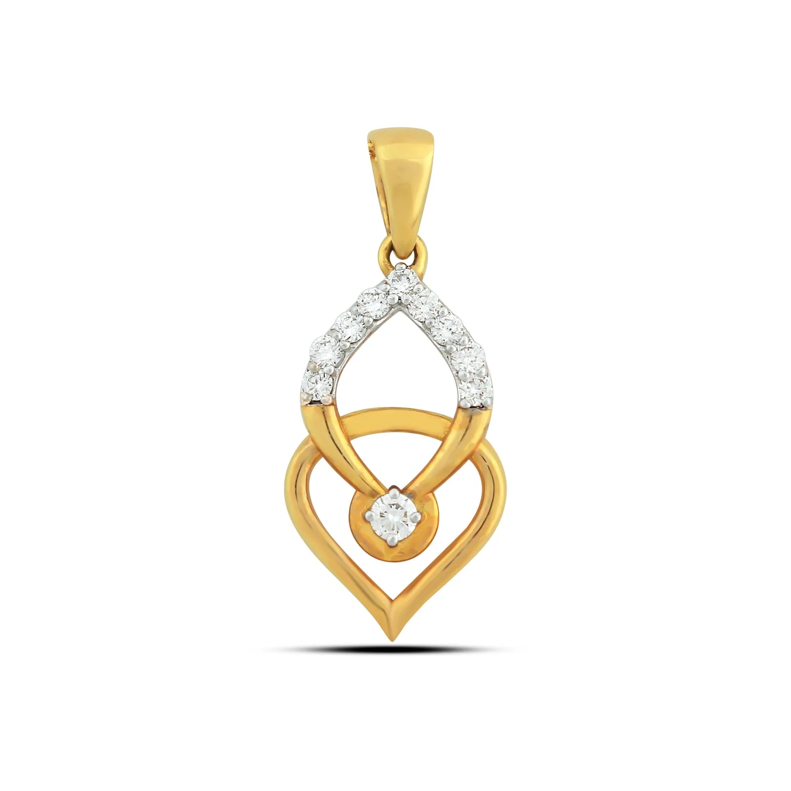 0.26 Ct IGI Certified Natural Diamond Necklace Pendant in 18K Gold Vermeil for Women