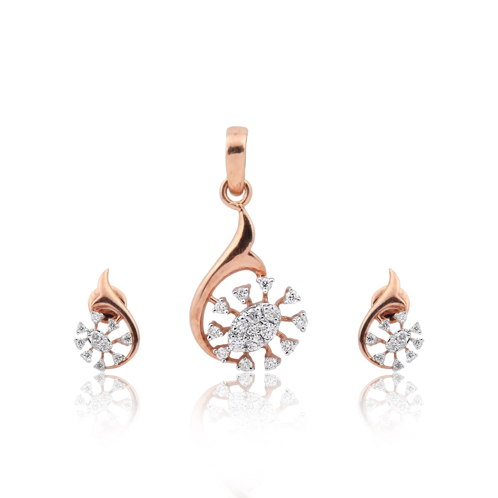 0.55 Ct Natural Diamond Pendant Set IGI Certified 18K Gold Vermeil SI-I1 for Women - view 3