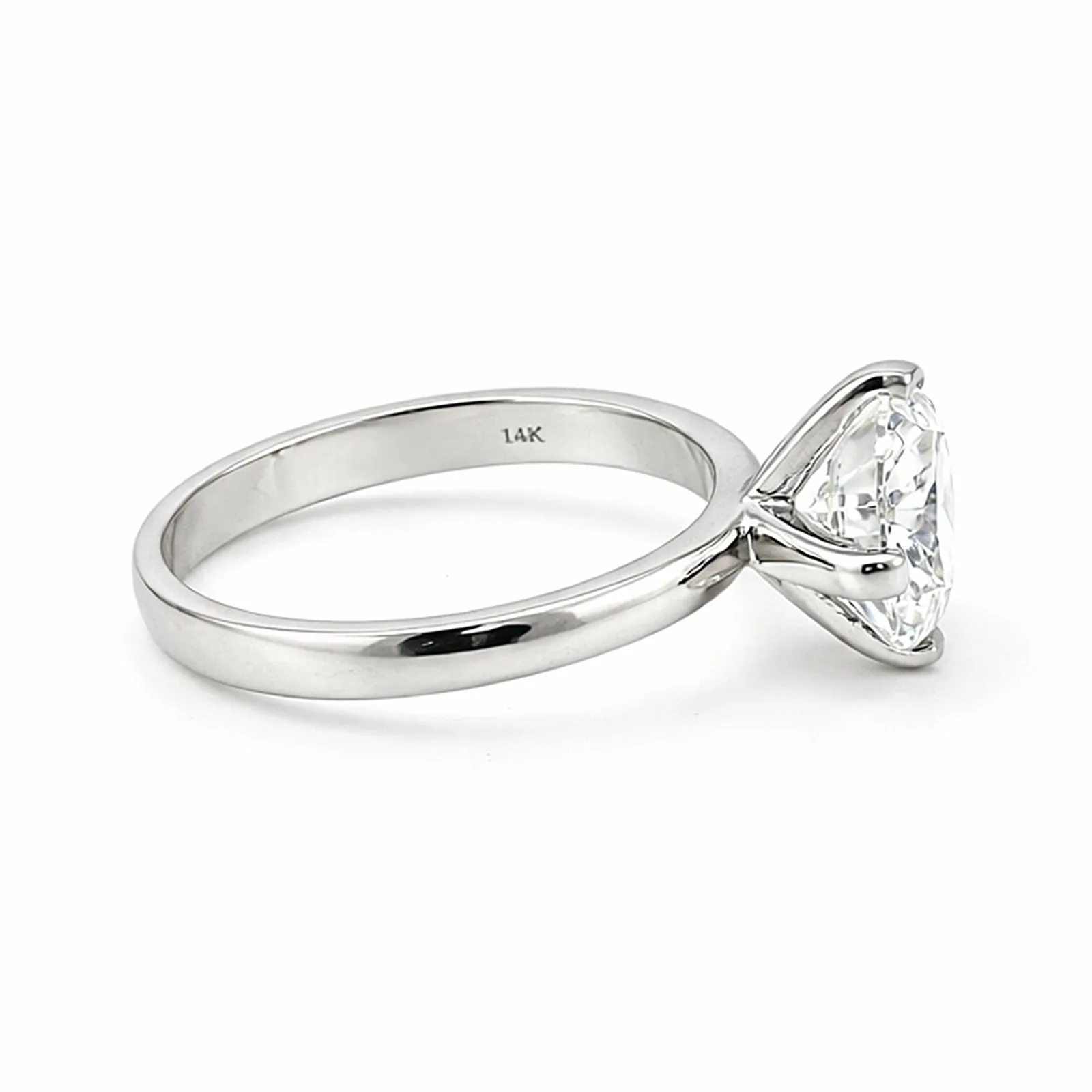 9.40 ct DEW Certified Round Cut White Moissanite Solitaire Ring Gold Vermeil - view 5