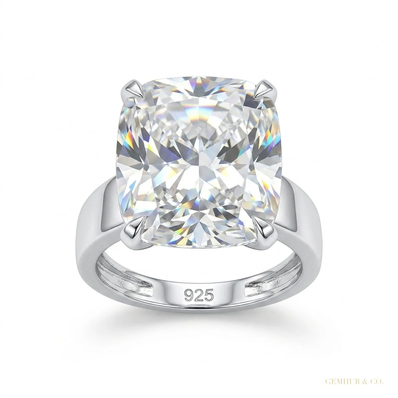 4.35 ct DEW Certified White Moissanite Ring – Anniversary Gift for Wife – 18K Gold Vermeil