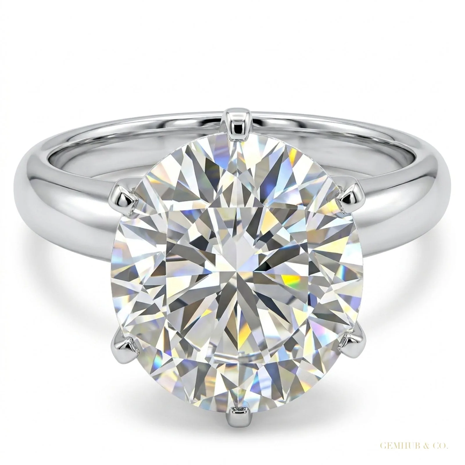 4.60 ct DEW Statement Moissanite Ring Party Wear Jewelry Gift for Her – 18K Gold Vermeil