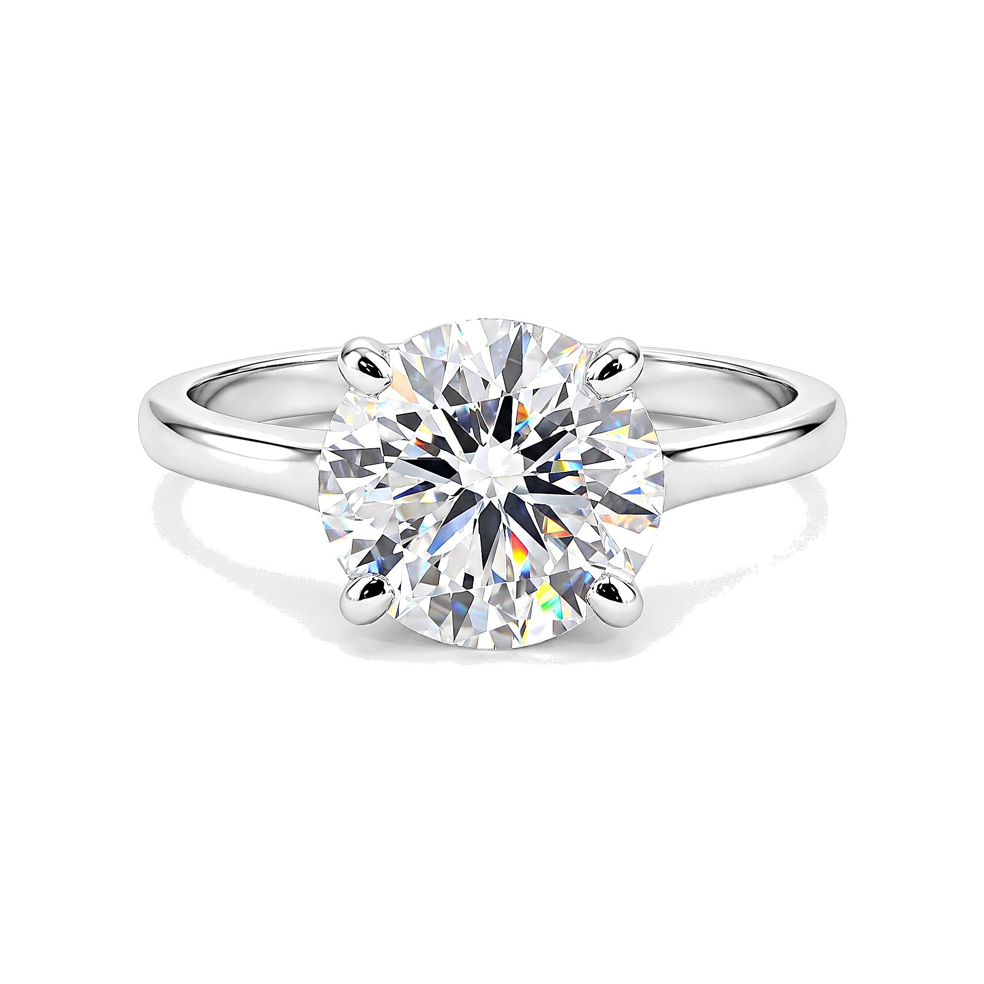 4.00 Ct Round Cut Moissanite Ring — VS1 Clarity in 18K Gold Vermeil (925 Silver)