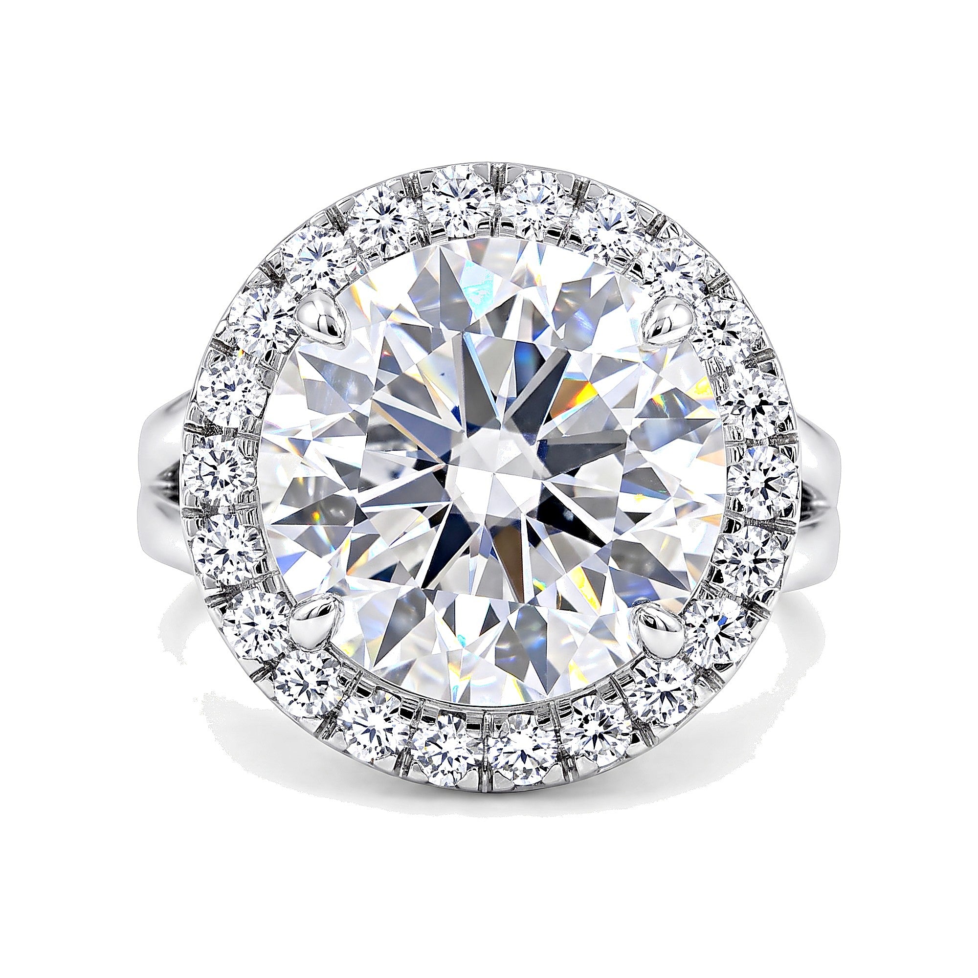 4.20 Ct Round Cut Moissanite Ring — VS1 Clarity in 18K Gold Vermeil (925 Silver)