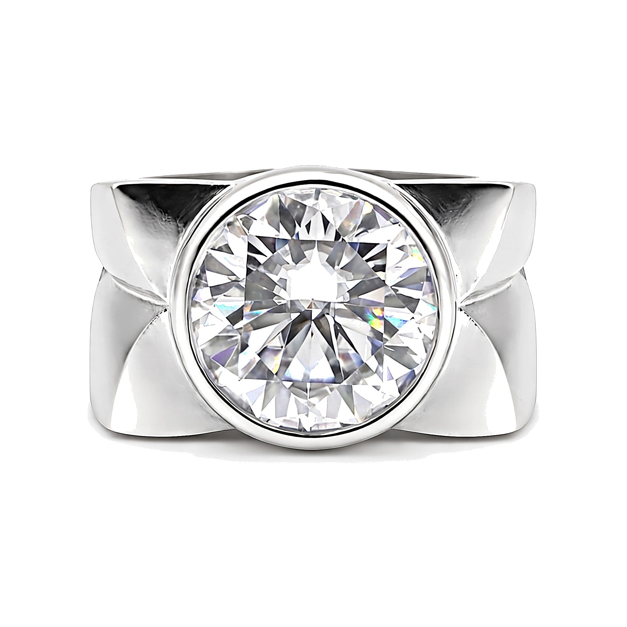 4.50 Ct Round Cut Moissanite Ring — VS1 Clarity in 18K Gold Vermeil (925 Silver)