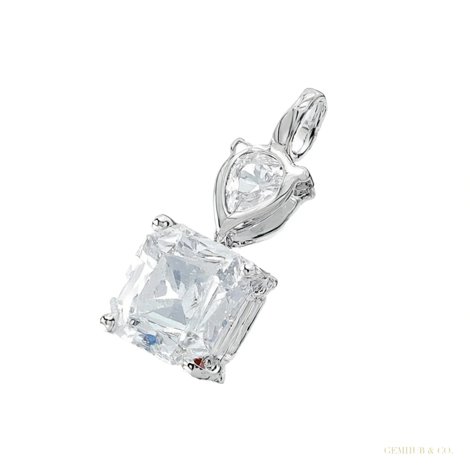 Moissanite 4.60 ct DEW Certified White Moissanite Solitaire Pendant Gold Vermeil