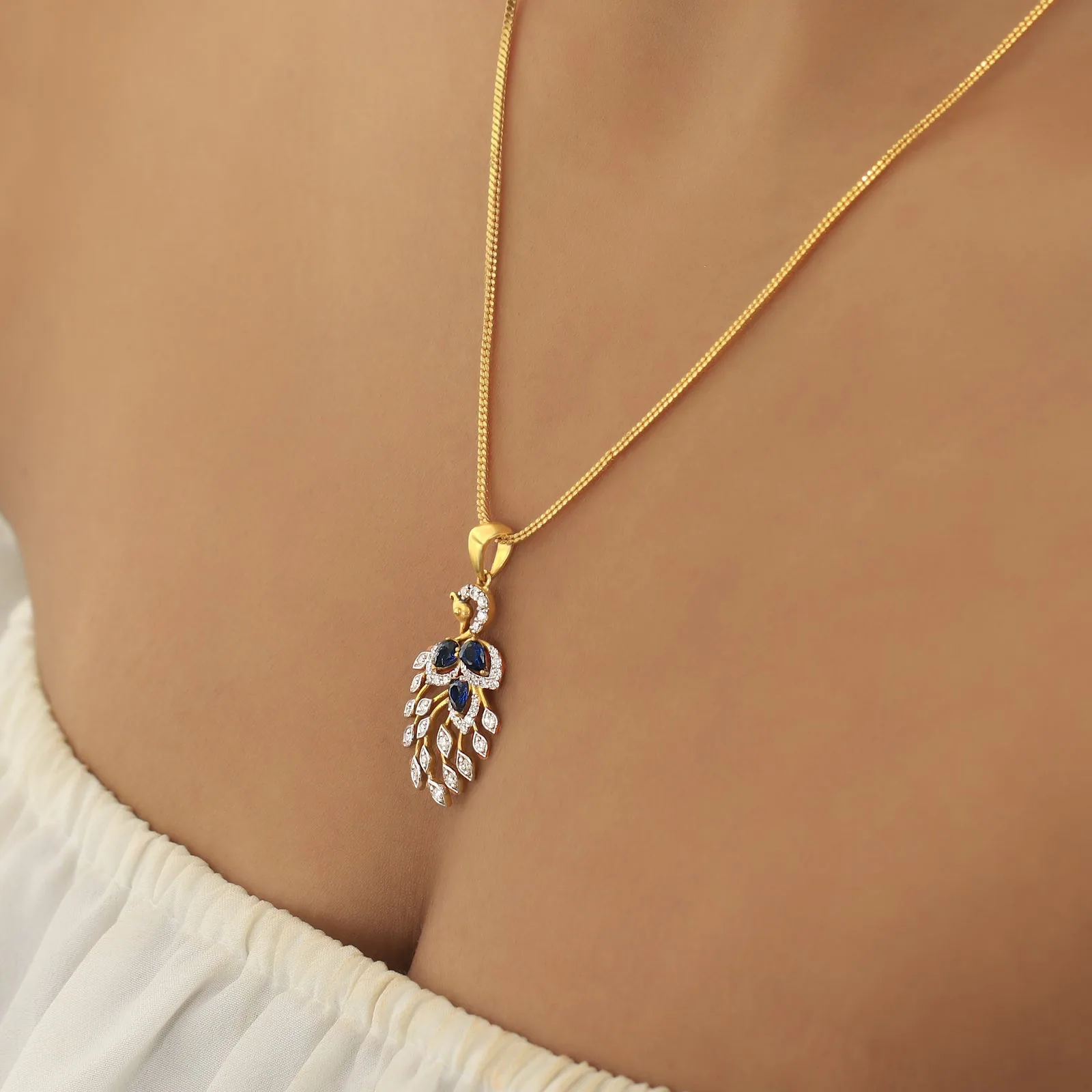 Engagement Gift Pendant 18K Gold Vermeil 0.38 Ct IGI Certified Natural Diamond - view 4
