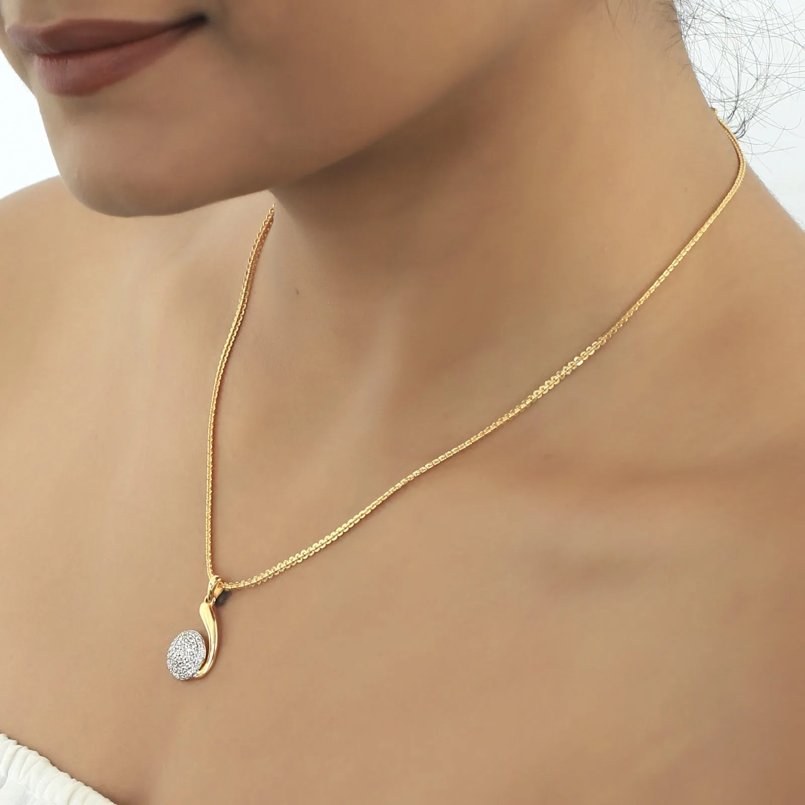 Elegant 0.44 Ct 18K Gold Vermeil Pendant IGI Certified Natural Diamond for Women - view 4