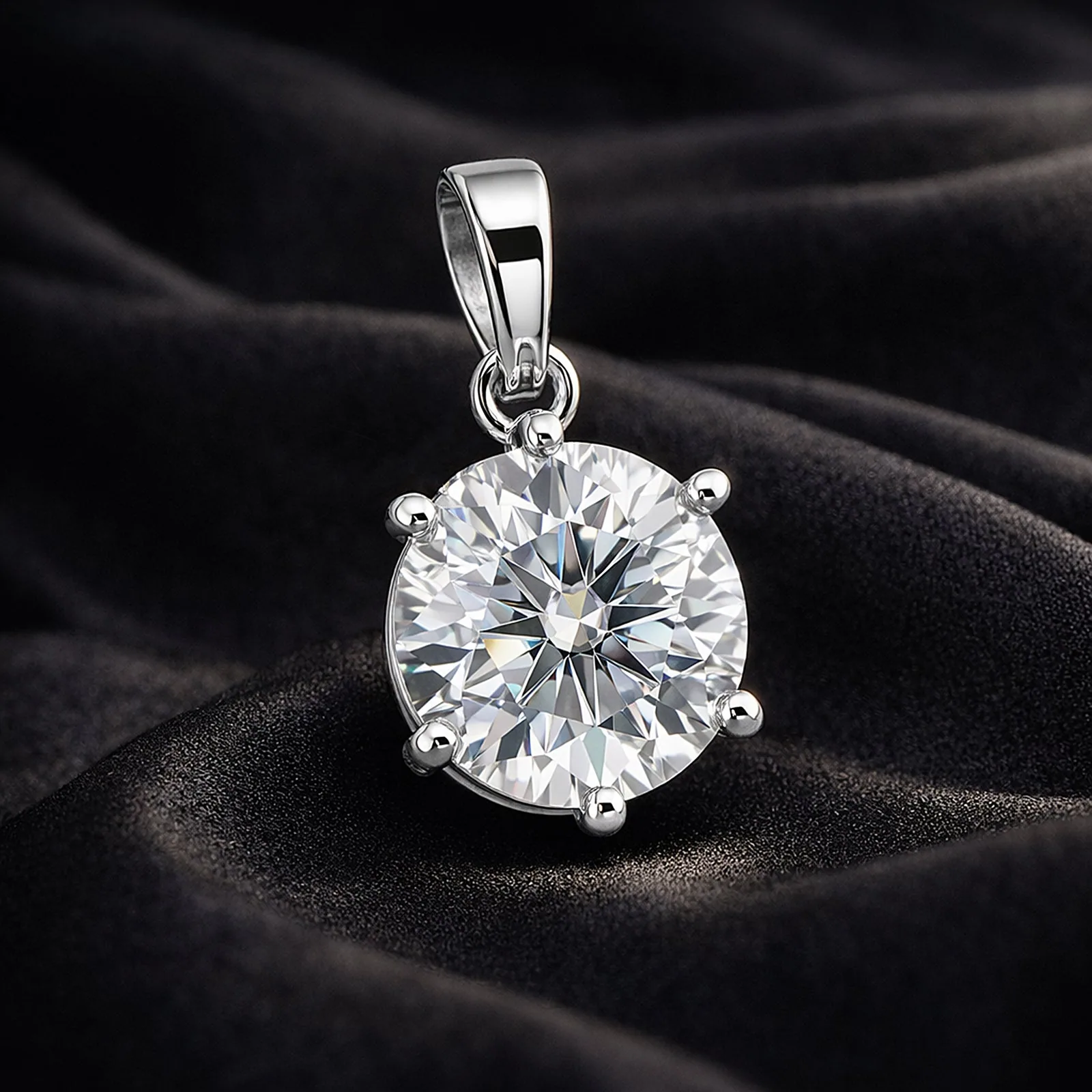 20 ct DEW F VS1 Moissanite Pendant in Gold Vermeil – Perfect Gift for Her This Fall - view 6