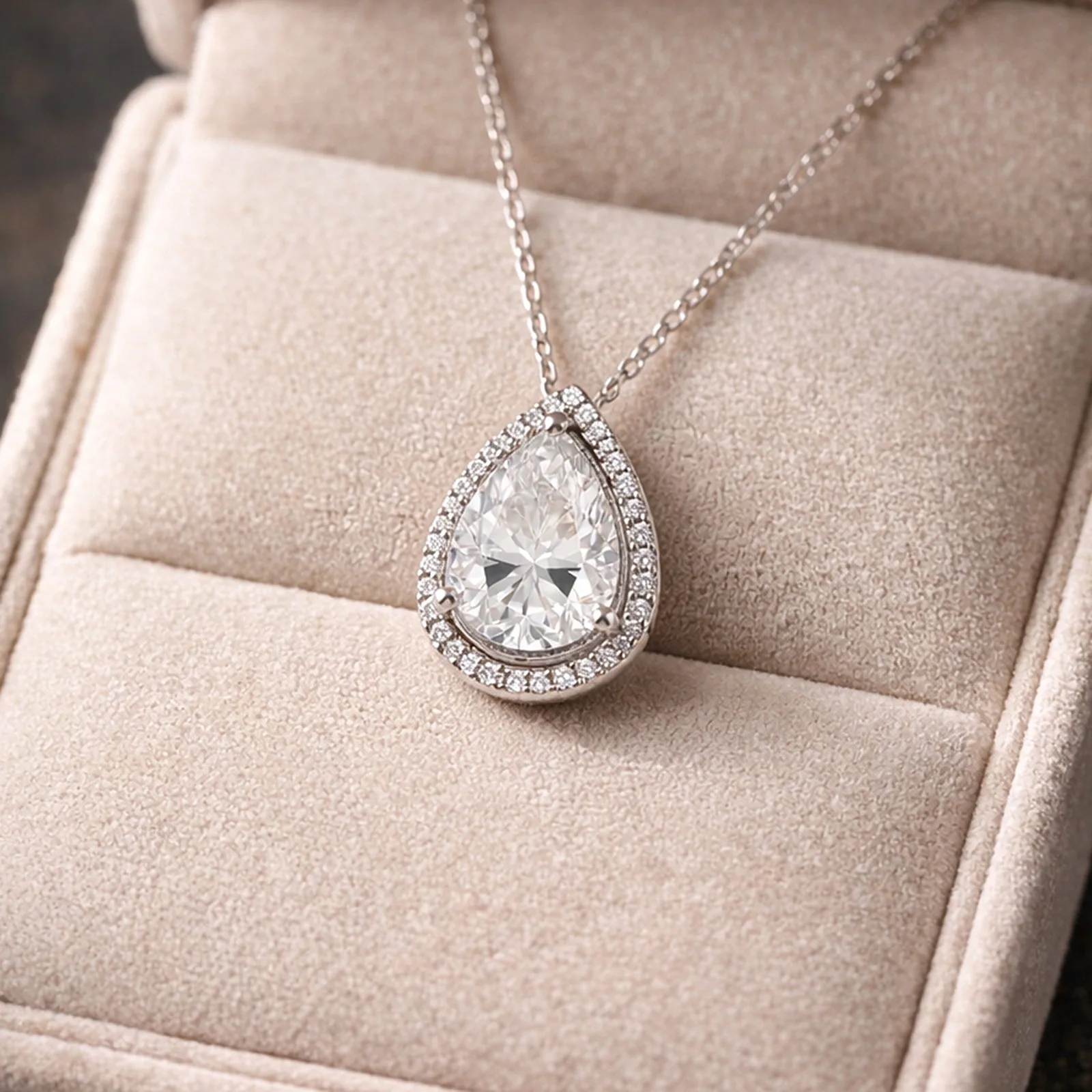 25.50 ct DEW Certified White Moissanite Pendant in 925 Silver – Anniversary Gift - view 4