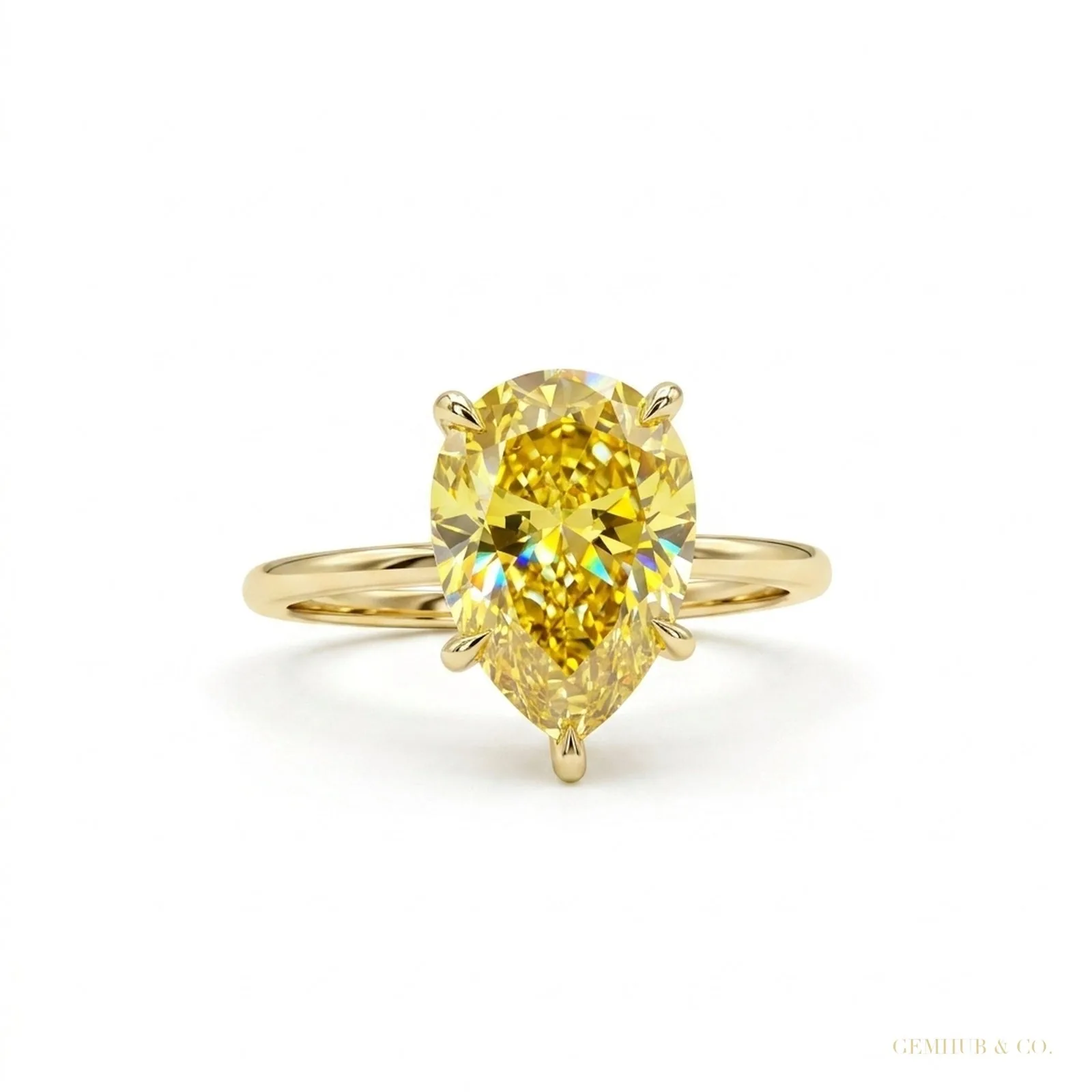 5.60 ct DEW Champagne Moissanite Solitaire Ring Statement Gift for Her – 18K Gold Vermeil