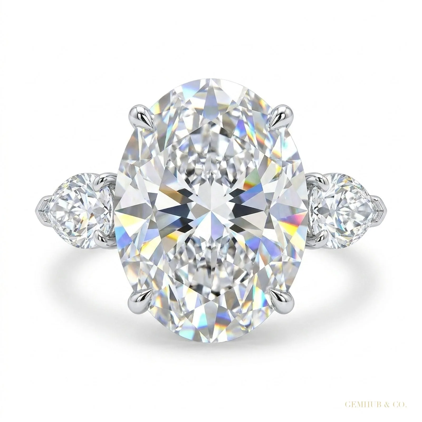 5.90 ct DEW Certified White Moissanite Solitaire Ring – Anniversary Gift for Women 18K 18K Gold Plated