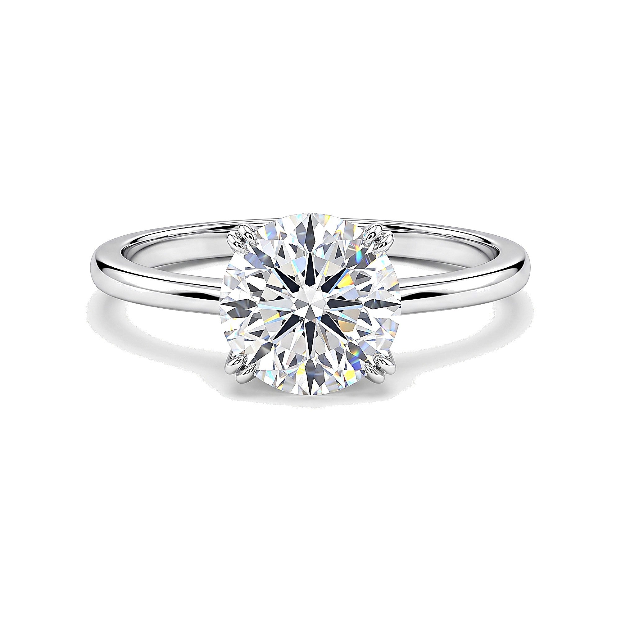 5 Ct Round Cut Moissanite Ring — VS1 Clarity in 18K Gold Vermeil (925 Silver)