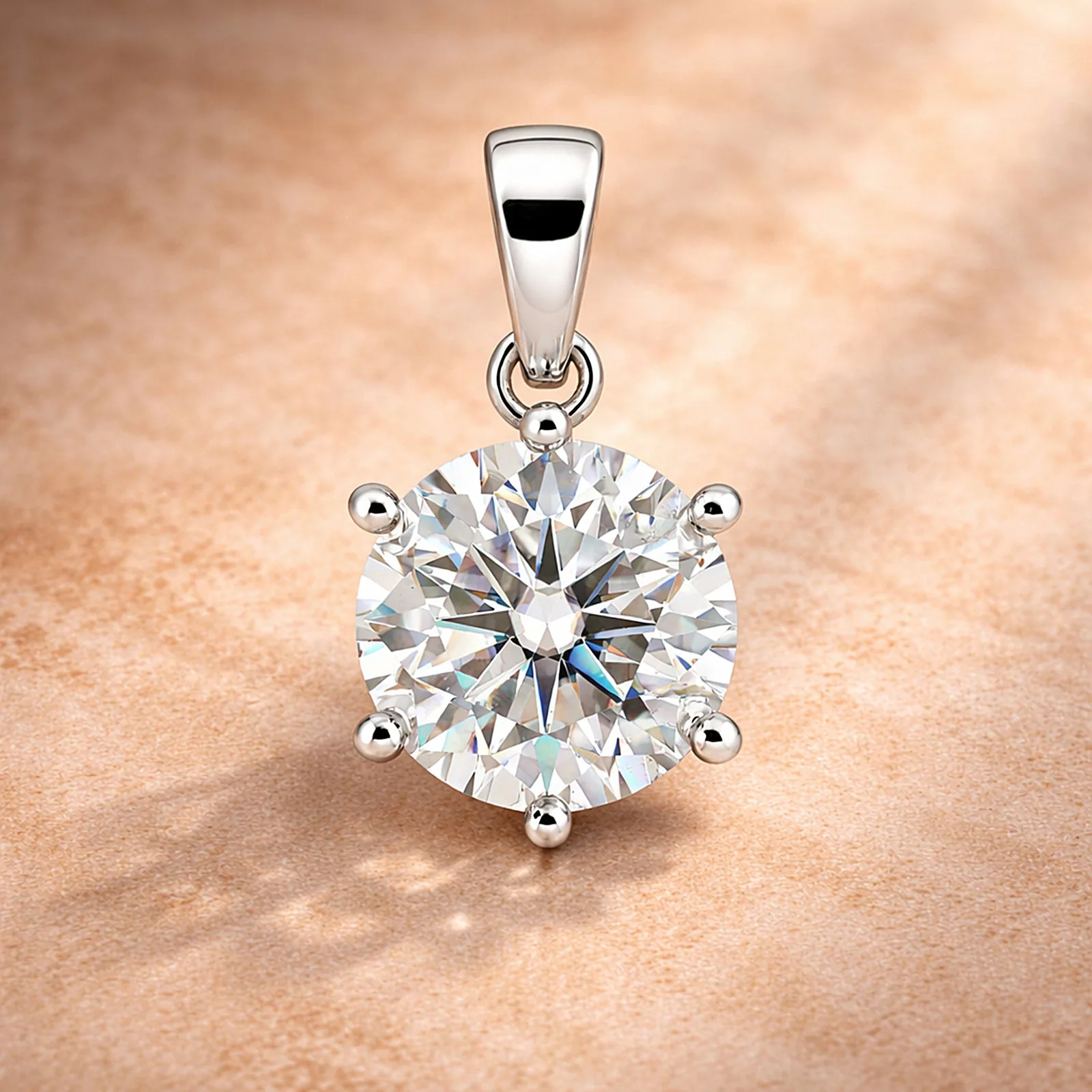 20 ct DEW F VS1 Moissanite Pendant in Gold Vermeil – Perfect Gift for Her This Fall - view 2