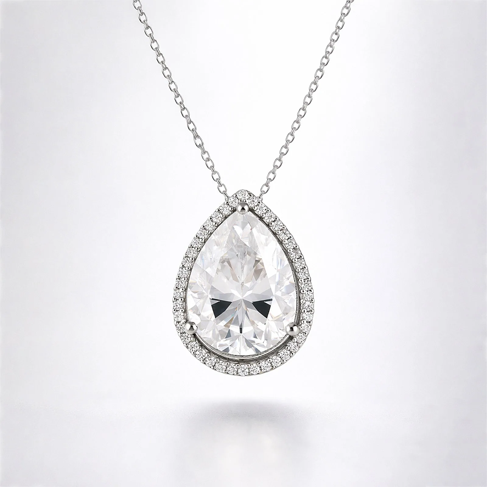 25.50 ct DEW Certified White Moissanite Pendant in 925 Silver – Anniversary Gift - view 5