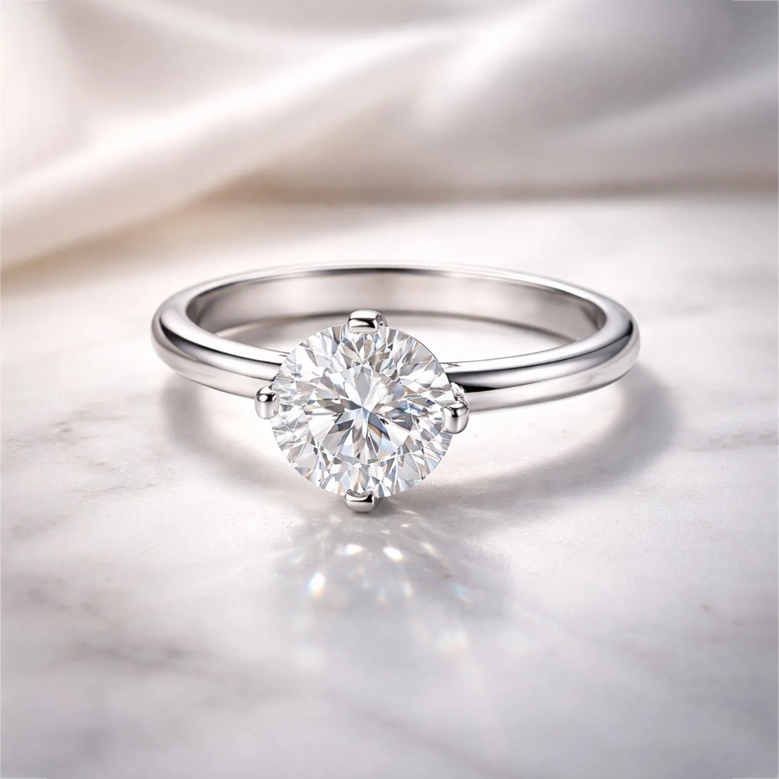 9.40 ct DEW Certified Round Cut White Moissanite Solitaire Ring Gold Vermeil - view 3