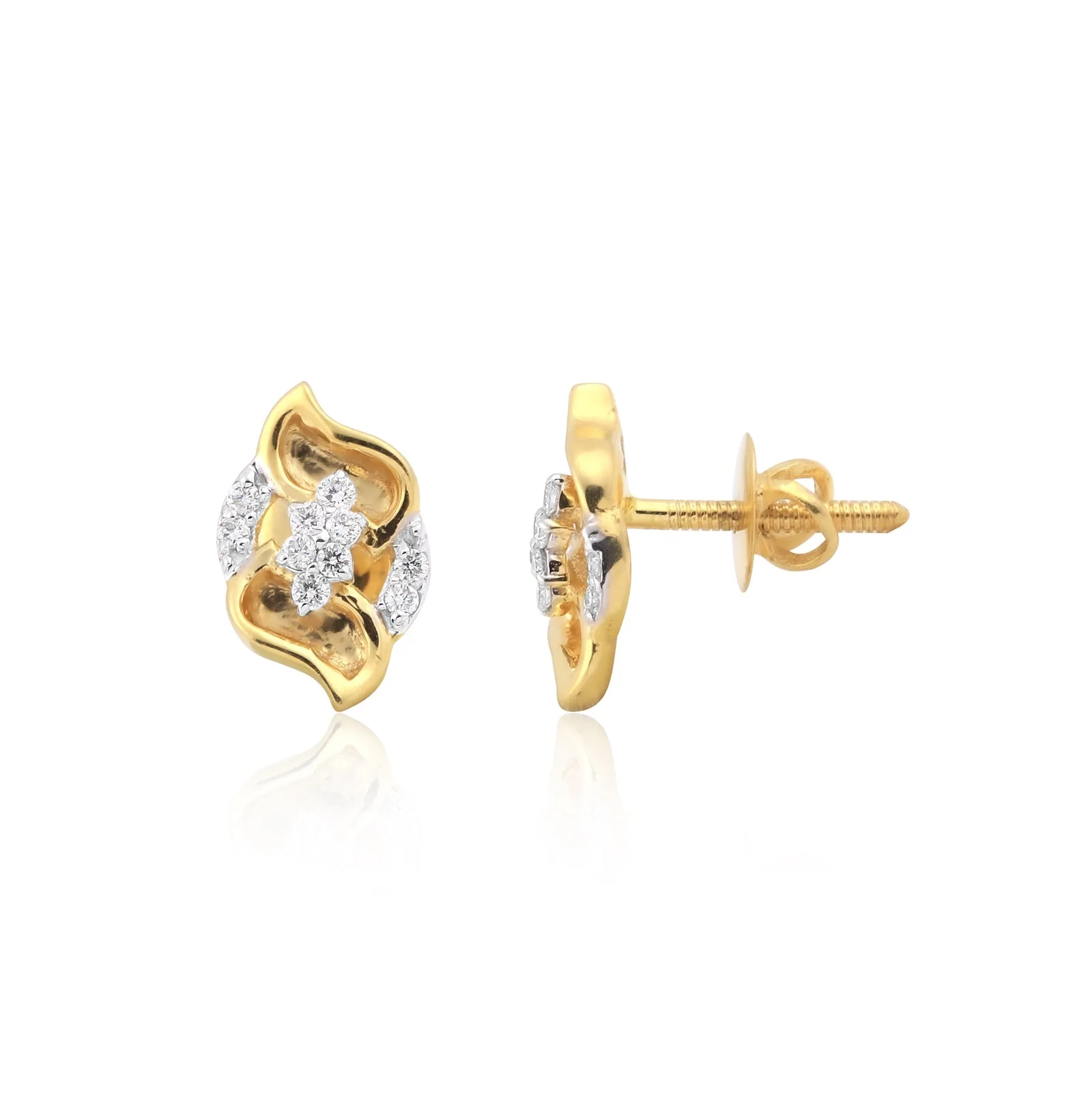 0.38 Ct Natural Diamond Pendant And Earrings Set 18KT Yellow Gold IGI Certified - view 7