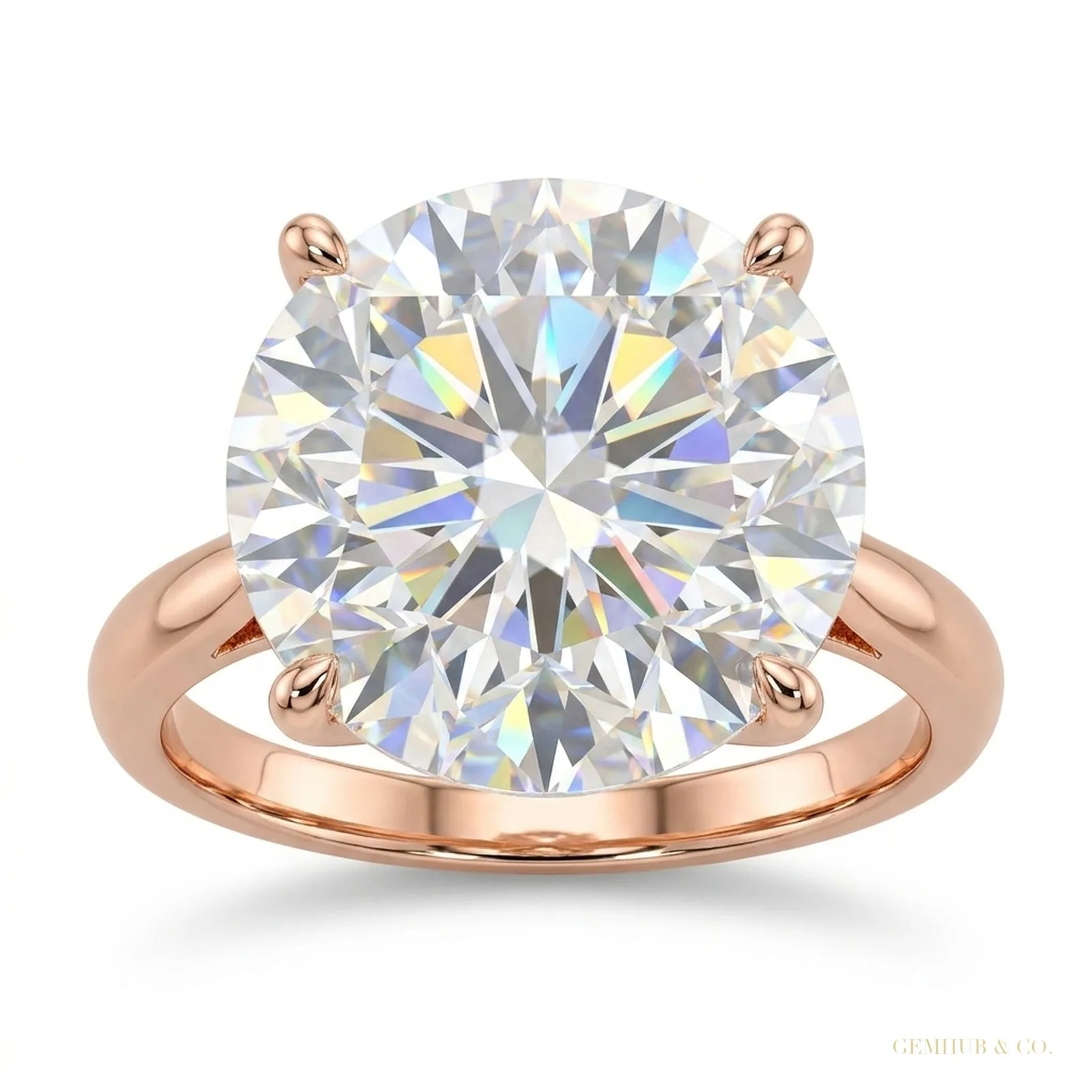 6.00 ct DEW Certified White Moissanite Ring in – Labor Day Jewelry Gift 18K Gold Plated