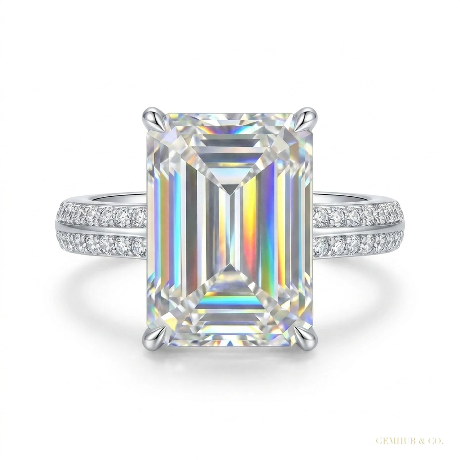 6.10 ct DEW Certified Marquise Cut F VS1 CVD White Moissanite Solitaire Ring – 18K Gold Vermeil