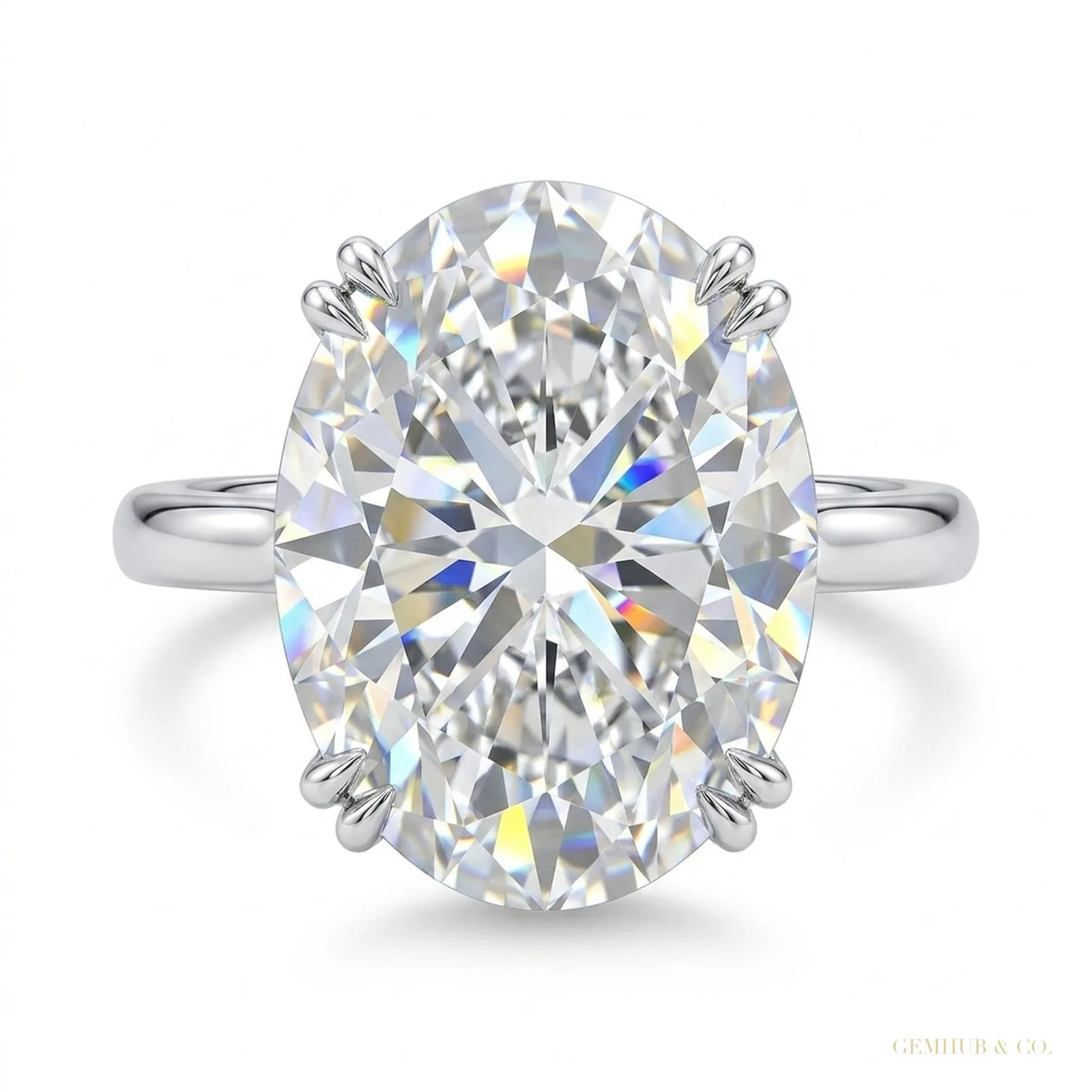 6.50 ct DEW Certified White Moissanite Solitaire Ring – Elegant Fall Gift for Her 18K G 18K Gold Plated