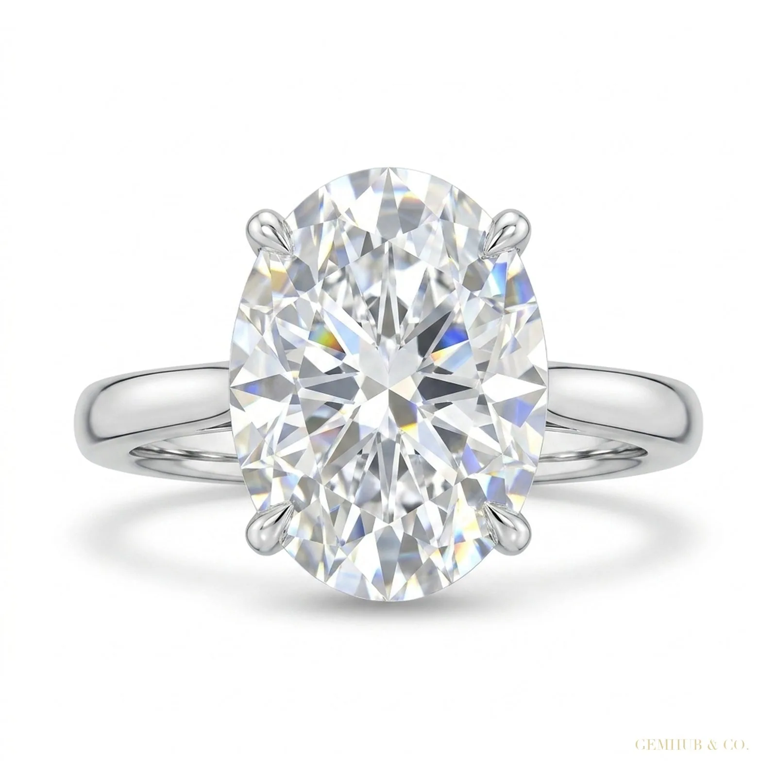 6.50 ct DEW Certified White Moissanite Solitaire Ring in – Festive Gift 18K Gold Plated