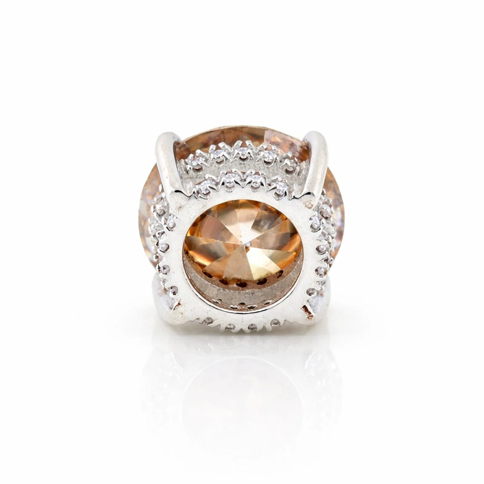 5.20 ct DEW Champagne Moissanite Pendant In Vermeil 925 Silver with Accents for Her Gift - view 6