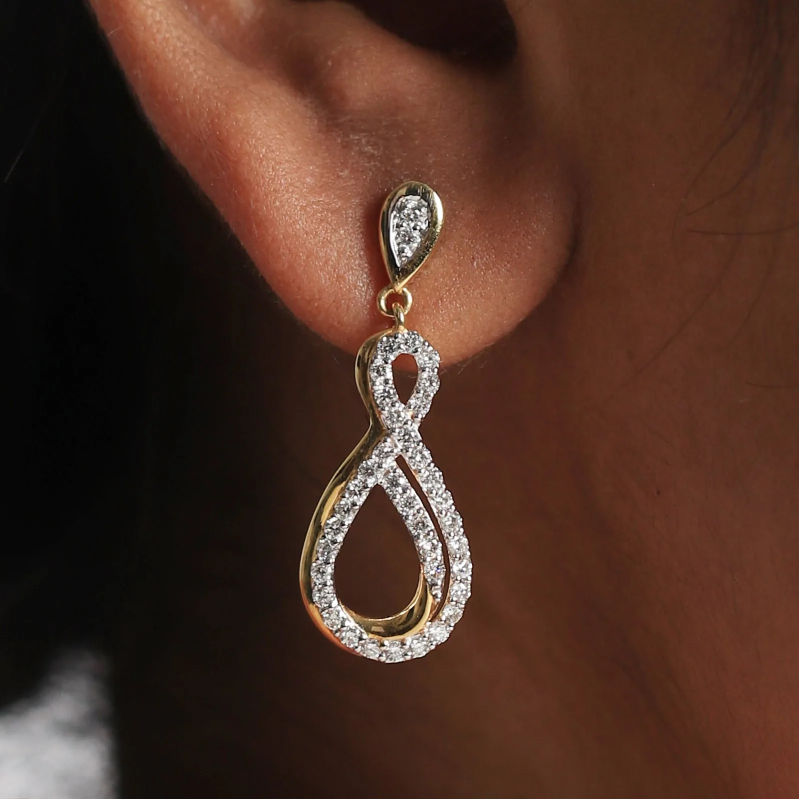 0.70 Ct. IGI Certified 18K Gold Vermeil Natural Diamond Earrings for Women - view 5