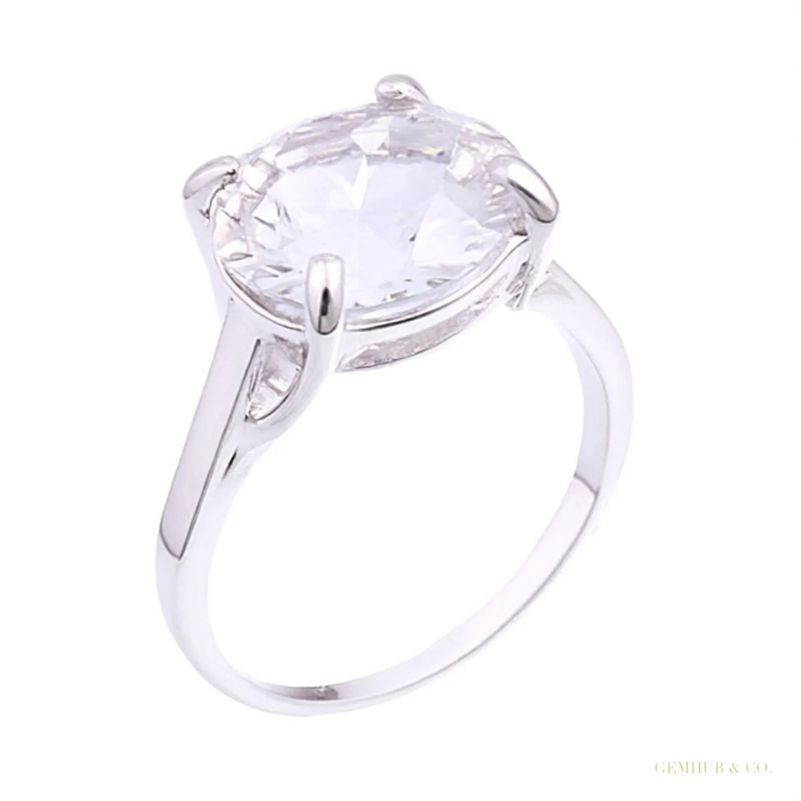 7.40 ct DEW Certified White Moissanite Solitaire Ring – Fall Wedding Gift for Her 18K G 18K Gold Plated