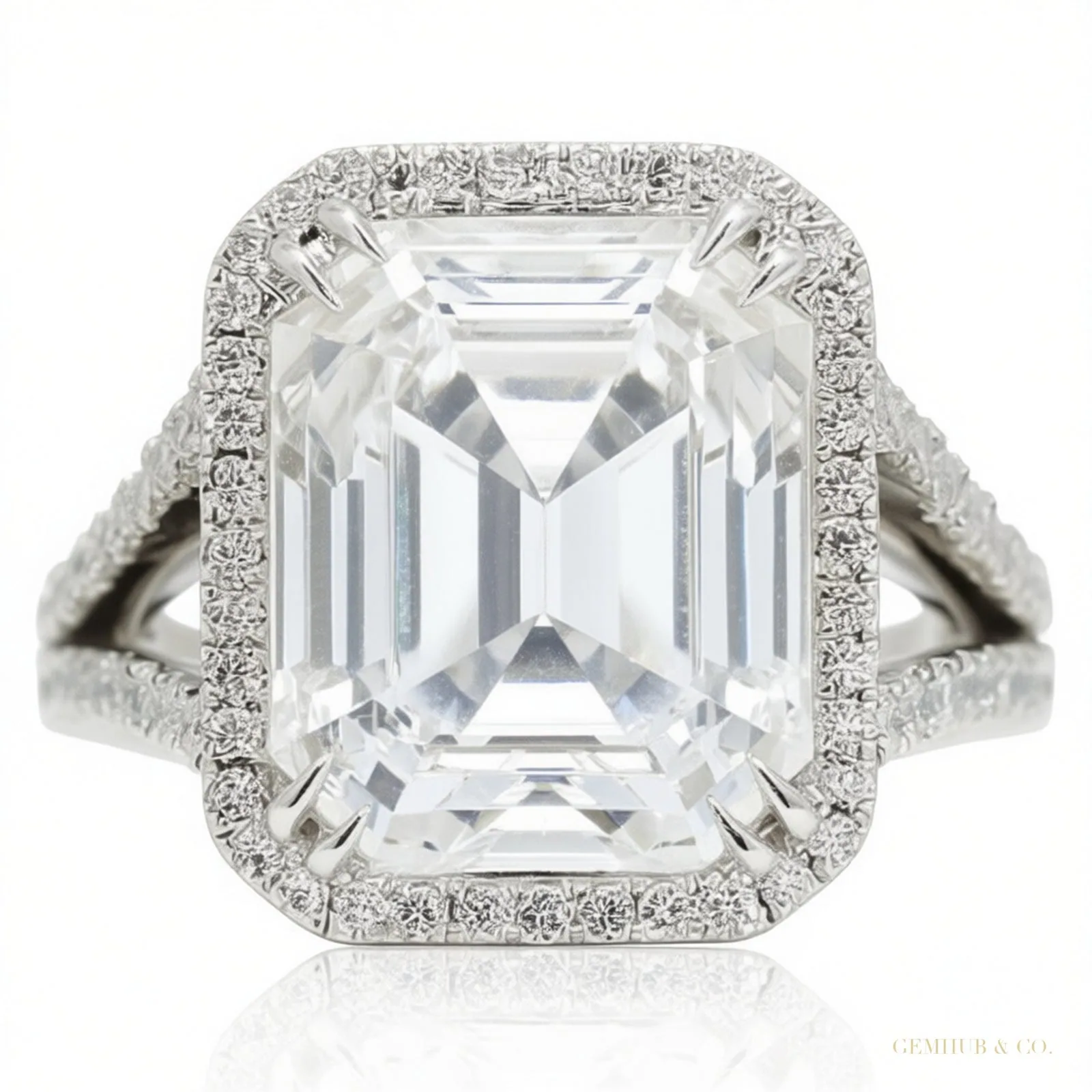 7.50 ct DEW Off White Treated Moissanite Ring Wedding Gift for Women – 18K Gold Vermeil