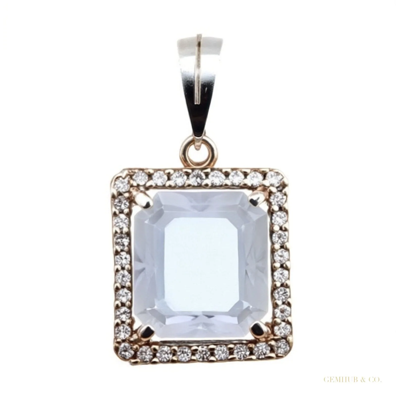 7.30 ct DEW White Moissanite Solitaire Pendant Vermeil