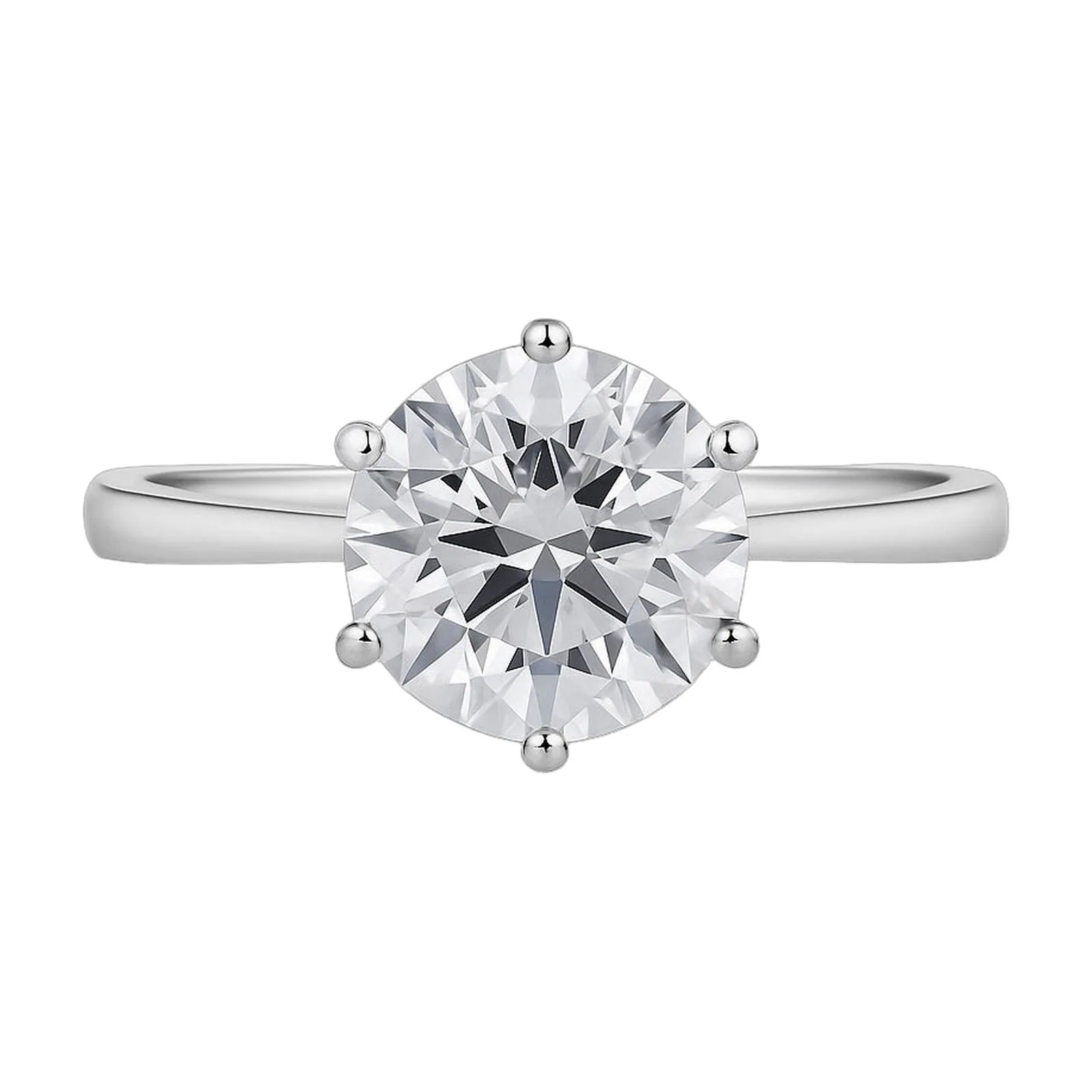5.0ct DEW White Moissanite Round Solitaire Ring