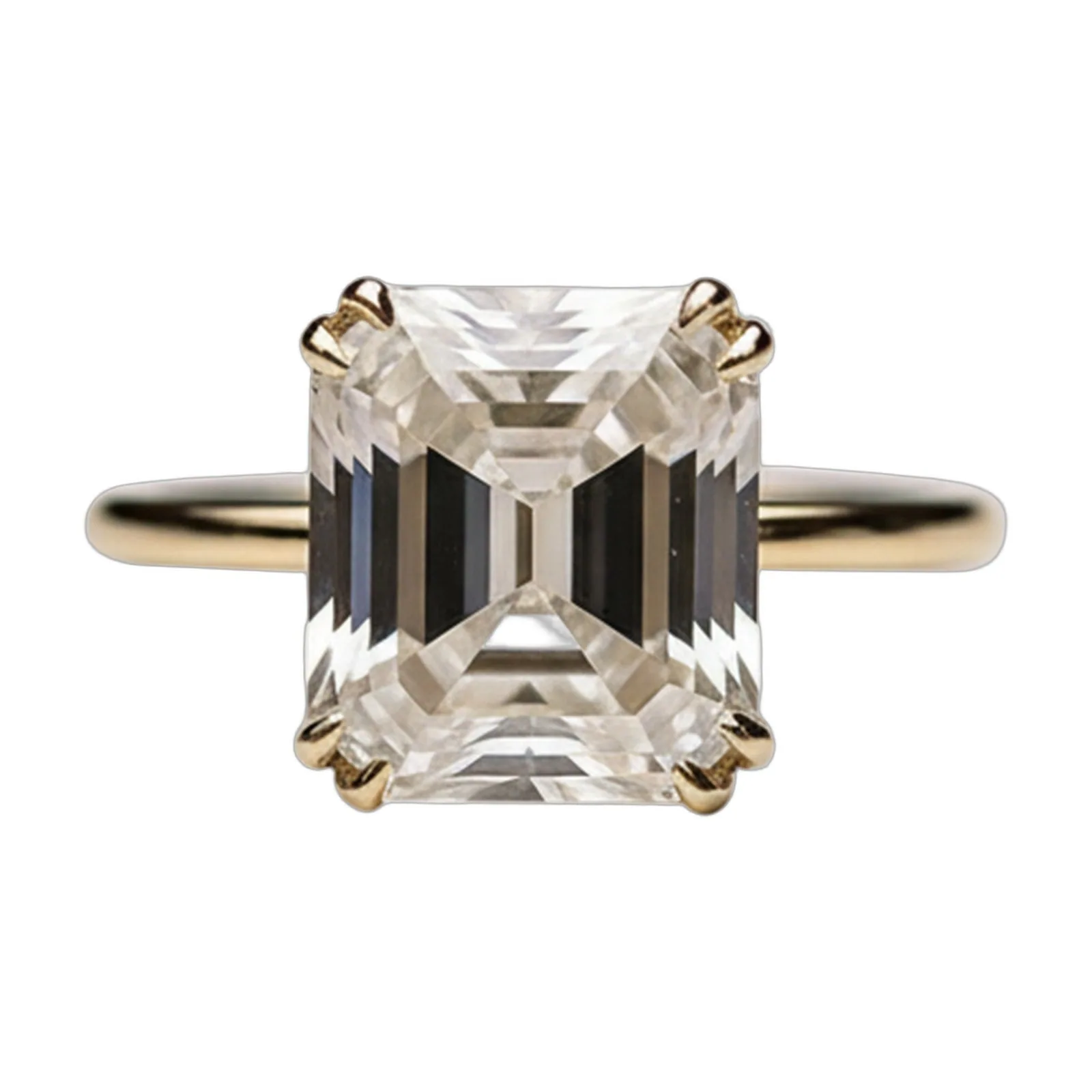 6.3ct DEW White Moissanite Asscher Solitaire Ring