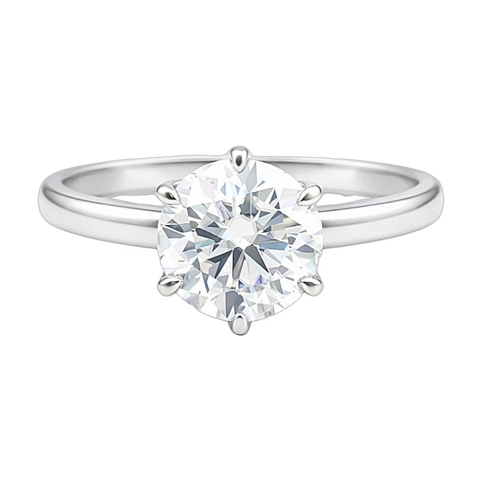 9.1ct DEW White Moissanite Round Solitaire Ring
