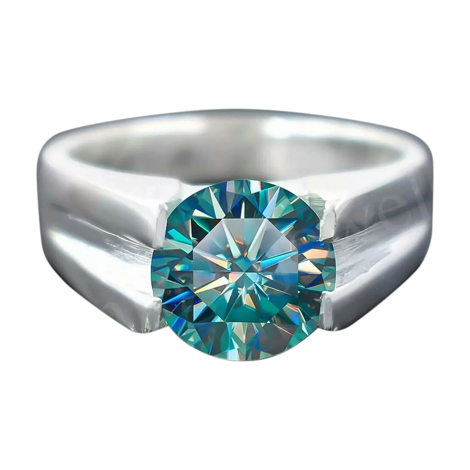 6.4ct DEW White Moissanite Oval Solitaire Ring